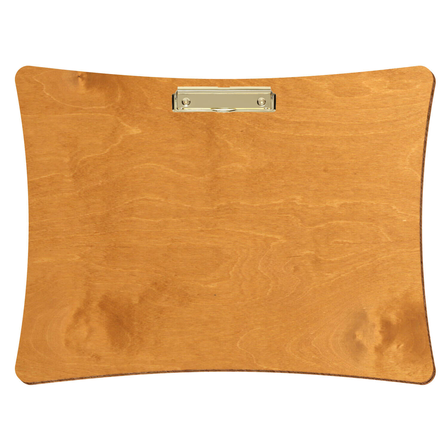 Bütic Holz-Klemmbrett konkav -Farbe Birnbaum- A3 querkant mit goldener Bügelklemme