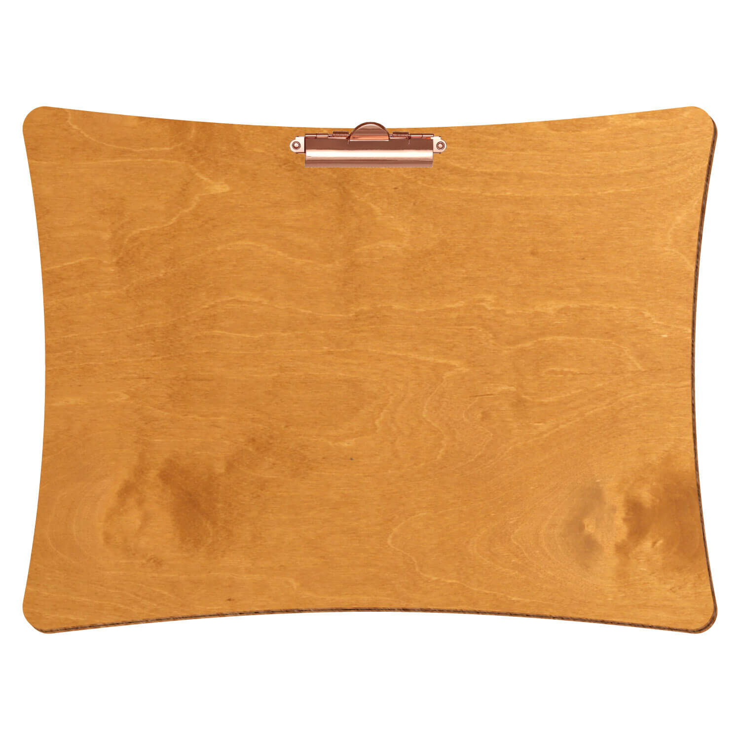 Bütic Holz-Klemmbrett konkav -Farbe Birnbaum- A3 querkant mit roségoldener Zahnklemme