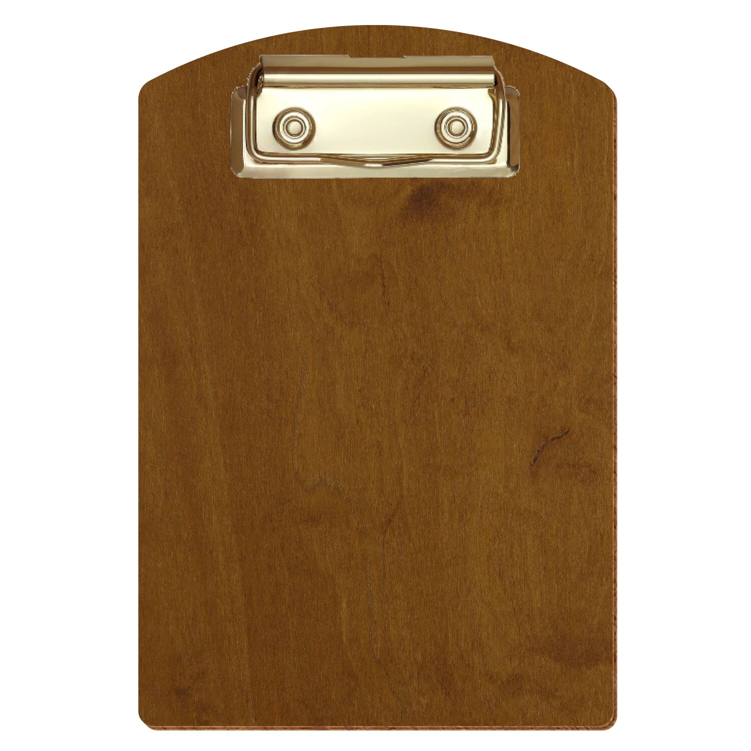 Klemmbrett Segmentform Teak A6 hochkant Bügelklemme gold