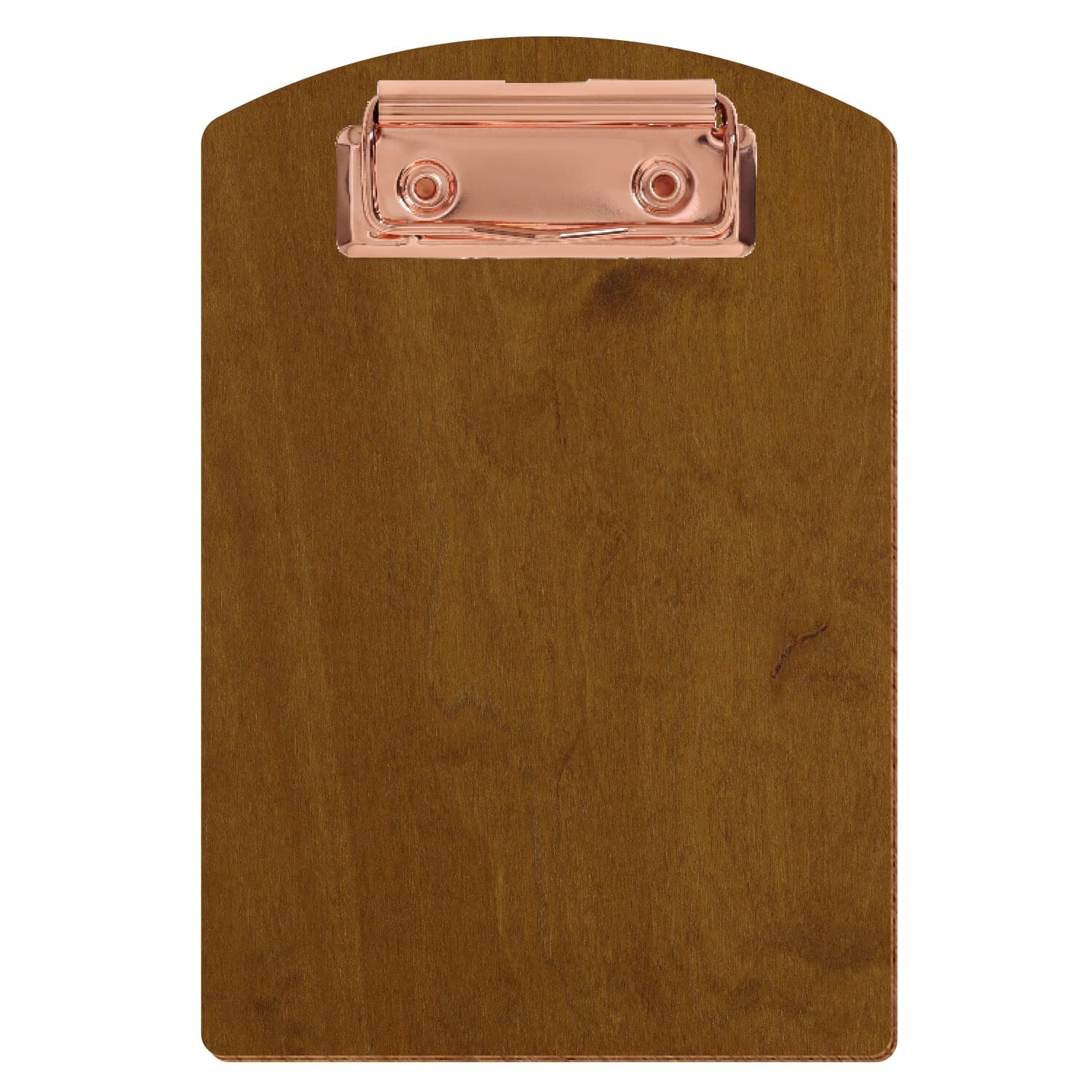 Klemmbrett Segmentform Teak A6 hochkant Bügelklemme roségold