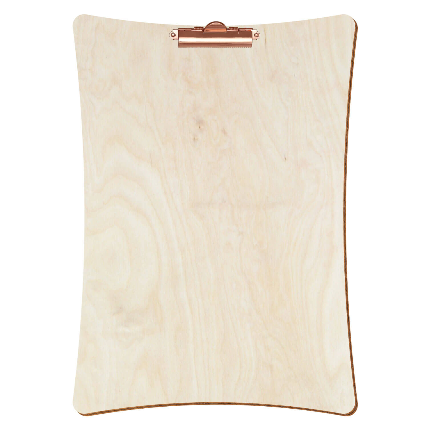 Bütic Holz-Klemmbrett konkav -naturfarben- A3 hochkant mit roségoldener Zahnklemme