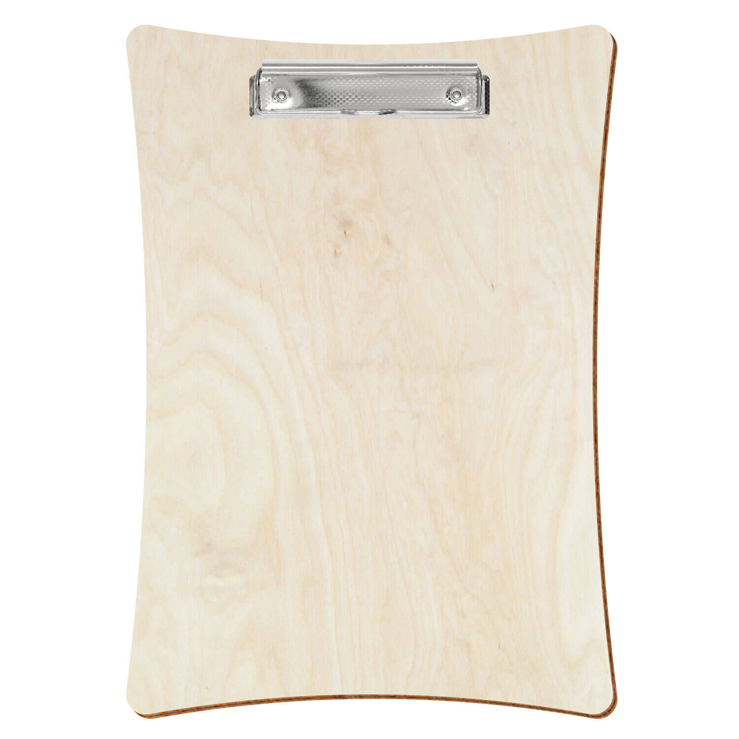Bütic Holz-Klemmbrett konkav -naturfarben- A4 hochkant mit carbon-silberner Bügelklemme