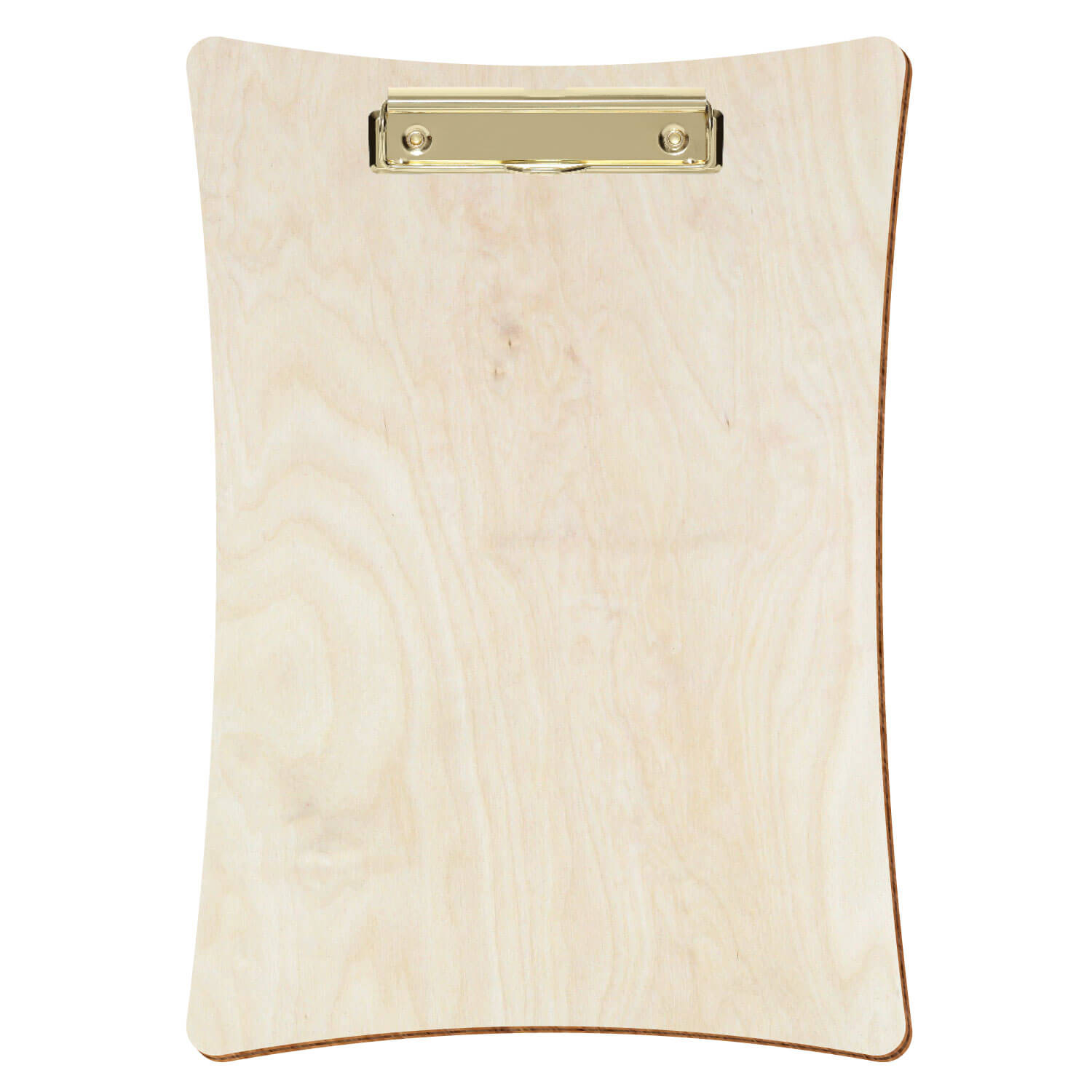 Bütic Holz-Klemmbrett konkav -naturfarben- A4 hochkant mit goldener Bügelklemme