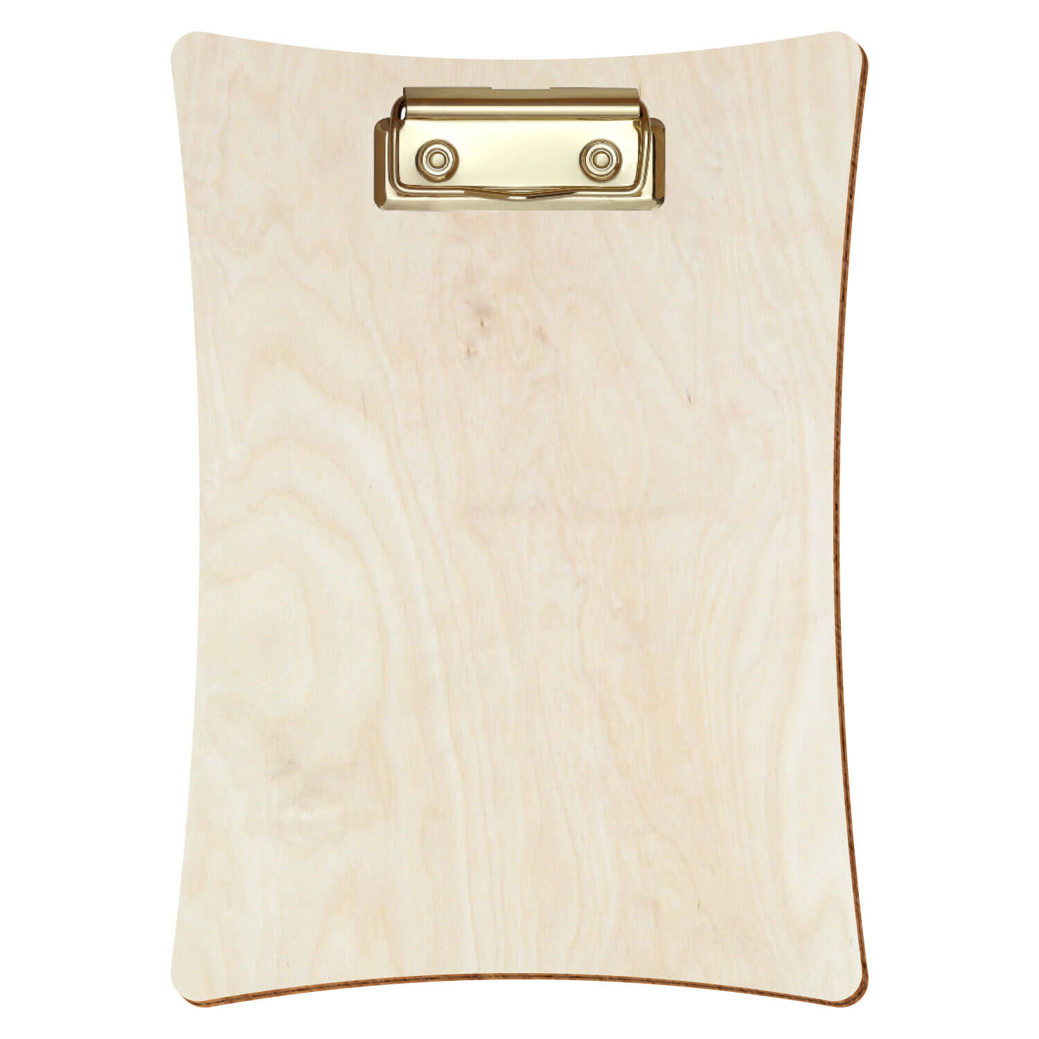 Bütic Holz-Klemmbrett konkav -naturfarben- A5 hochkant mit goldener Bügelklemme