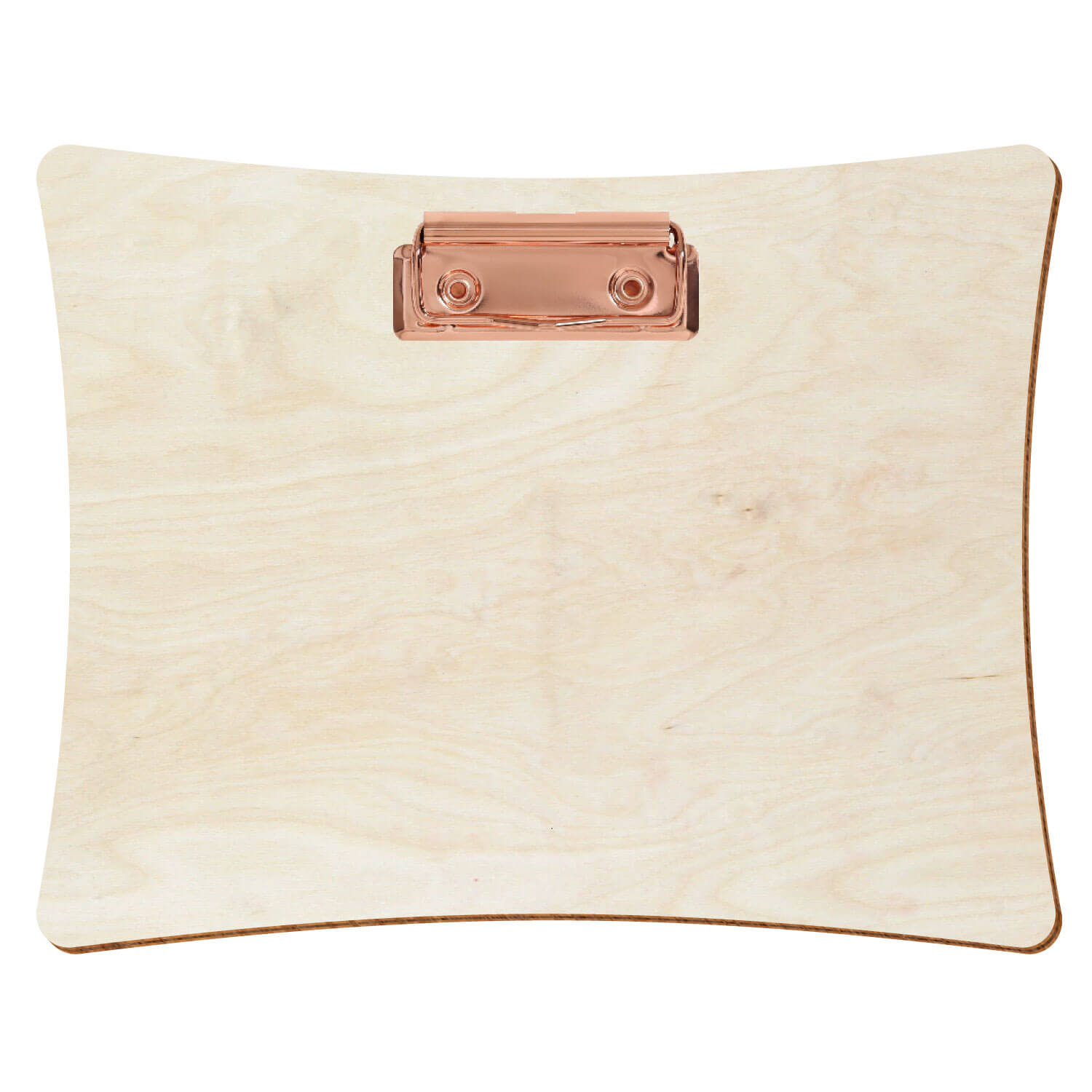 Bütic Holz-Klemmbrett konkav -naturfarben- A5 querkant mit roségoldener Bügelklemme
