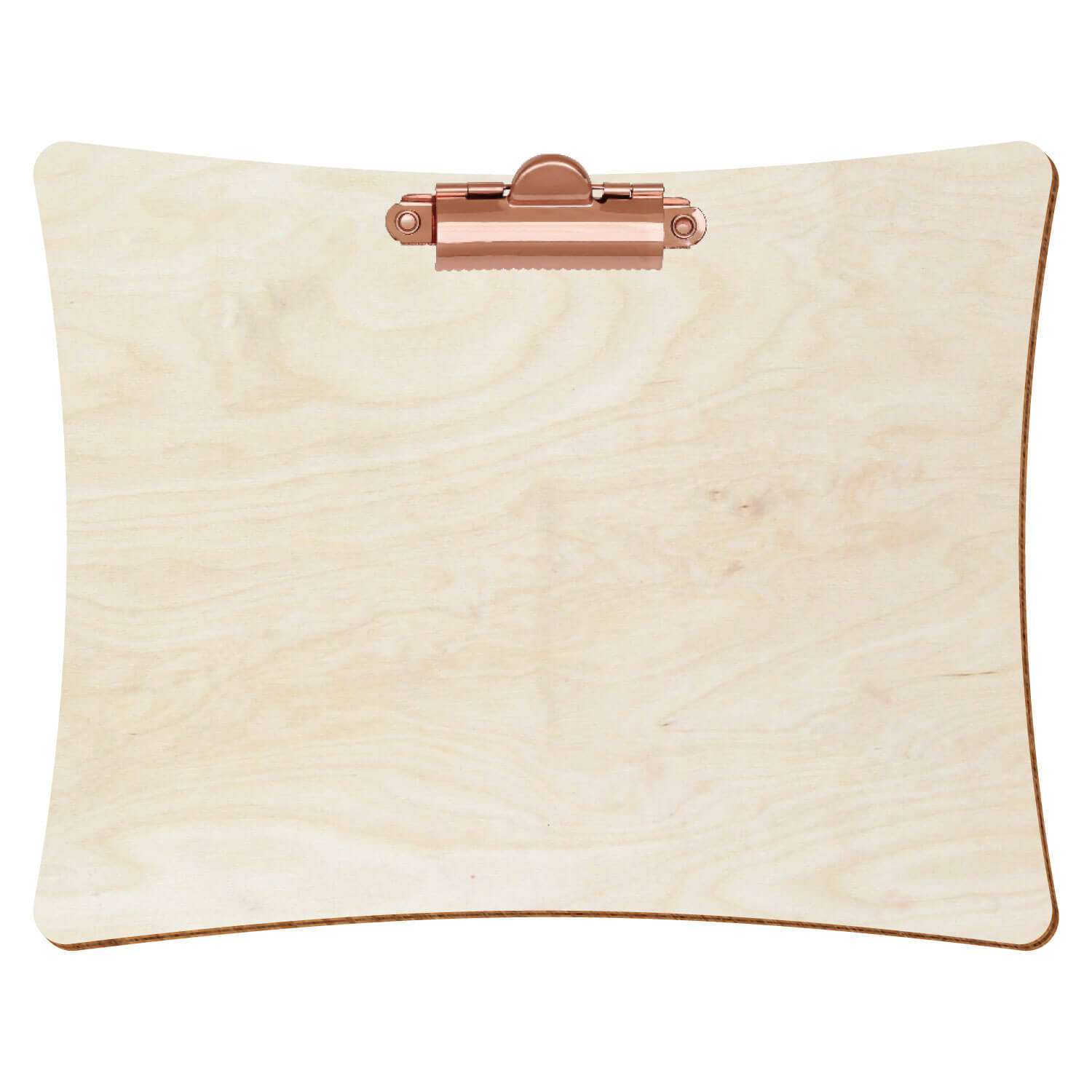 Bütic Holz-Klemmbrett konkav -naturfarben- A5 querkant mit roségoldener Zahnklemme