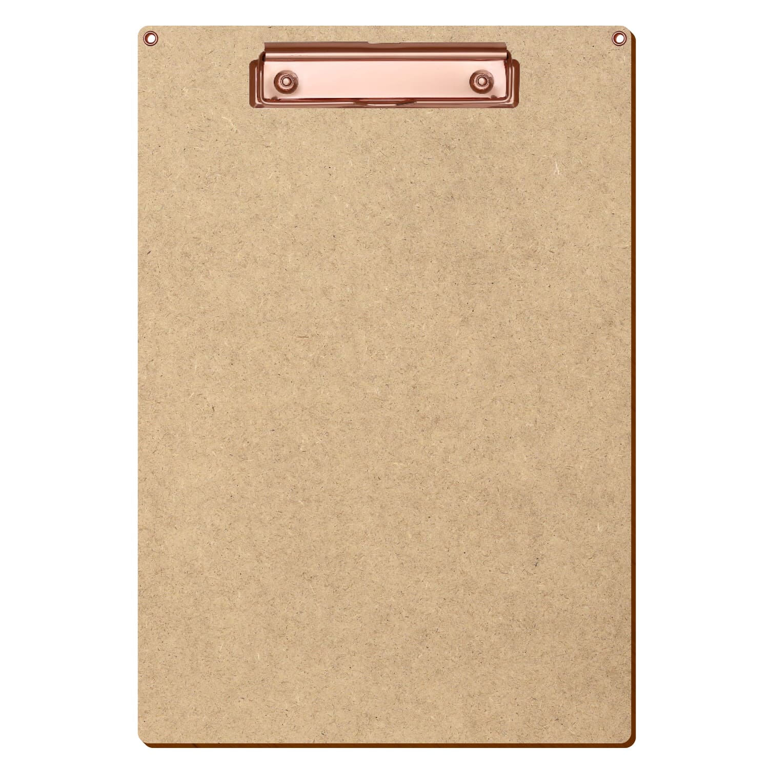 Klemmbrett Standardform mit 2 Ösen HDF A4 hochkant Bügelklemme roségold