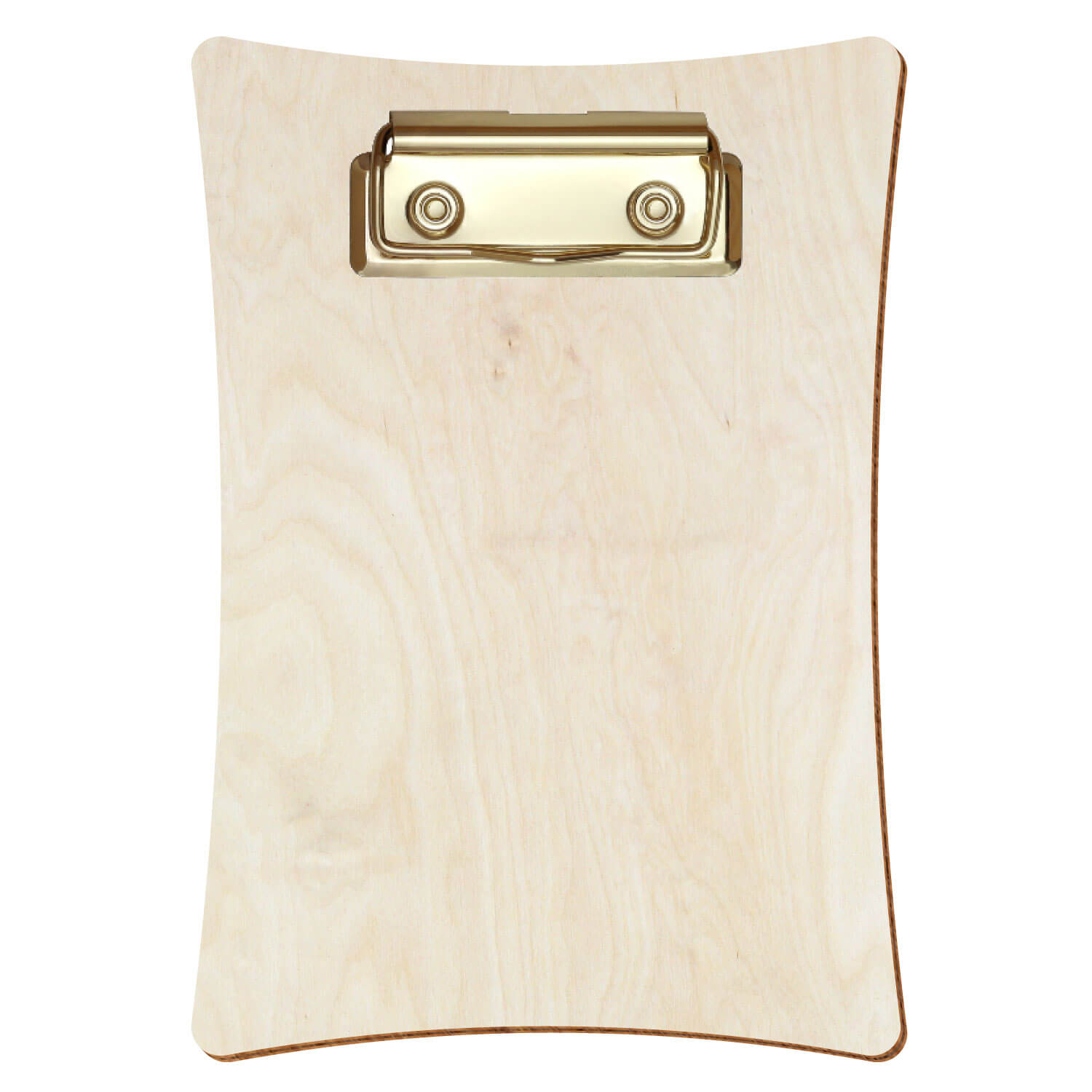 Bütic Holz-Klemmbrett konkav -naturfarben- A6 hochkant mit goldener Bügelklemme