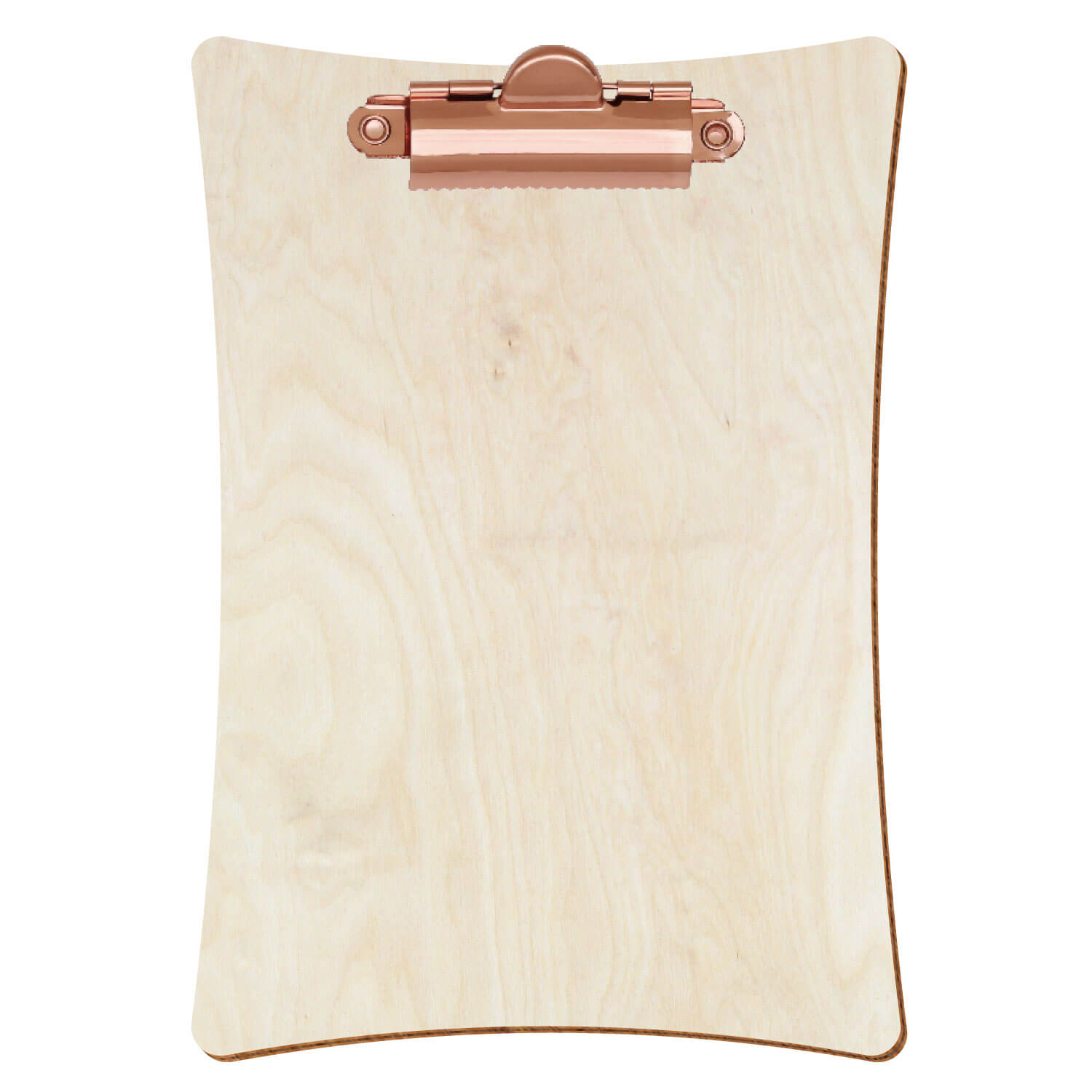 Bütic Holz-Klemmbrett konkav -naturfarben- A6 hochkant mit roségoldener Zahnklemme