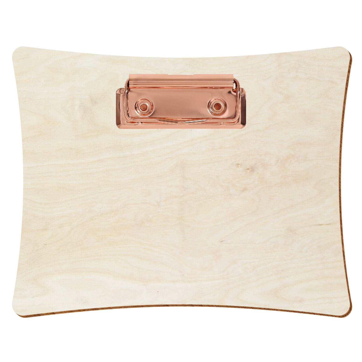 Bütic Holz-Klemmbrett konkav -naturfarben- A6 querkant mit roségoldener Bügelklemme