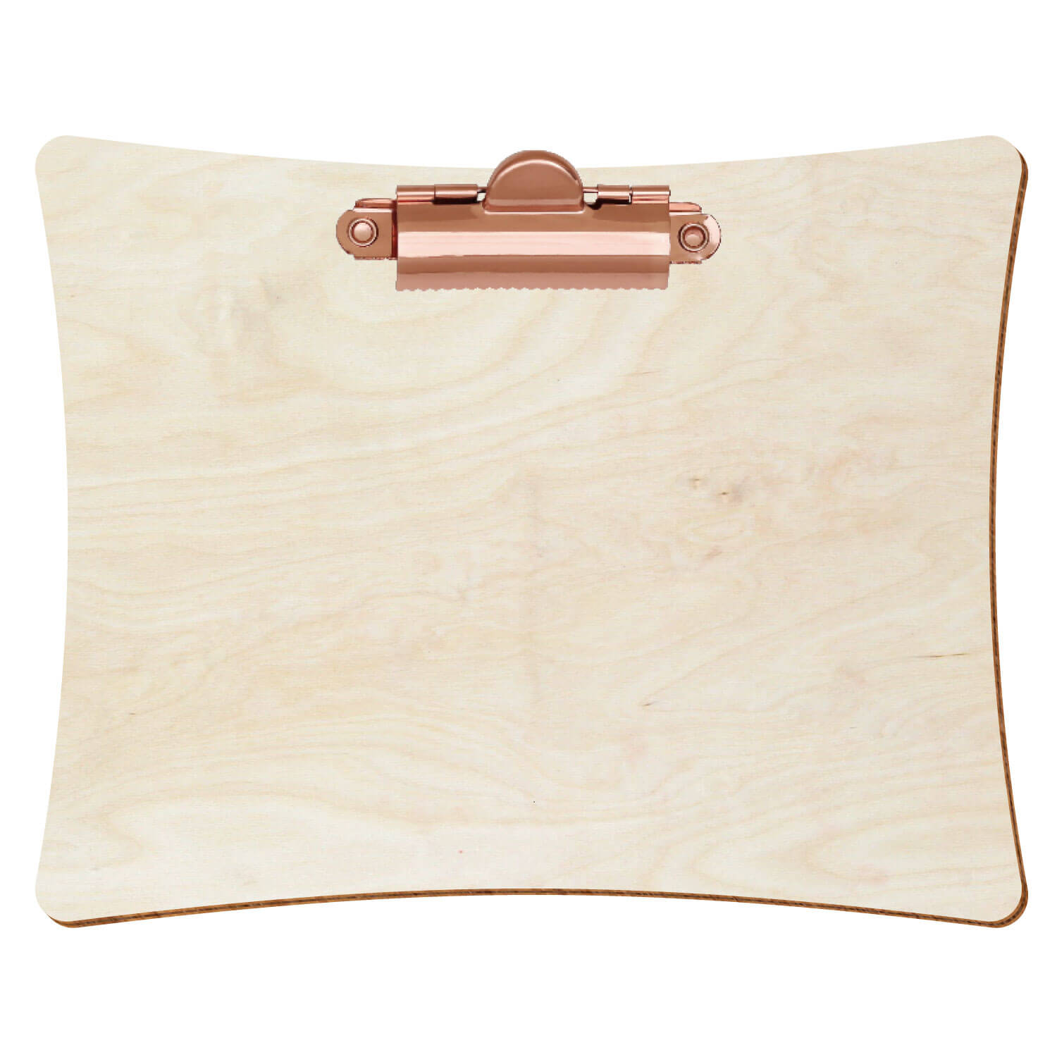 Bütic Holz-Klemmbrett konkav -naturfarben- A6 querkant mit roségoldener Zahnklemme
