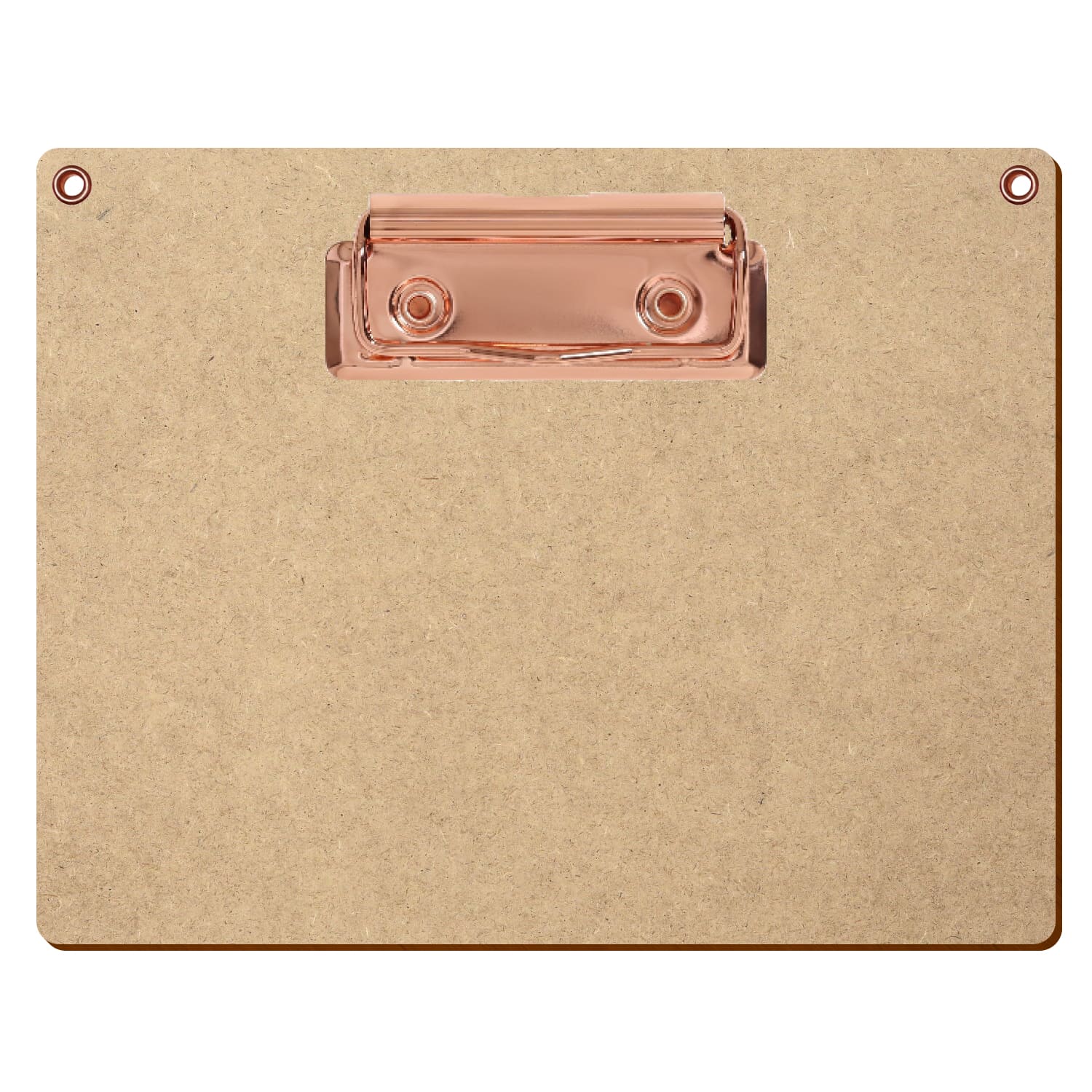 Klemmbrett Standardform mit 2 Ösen HDF A6 querkant Bügelklemme roségold