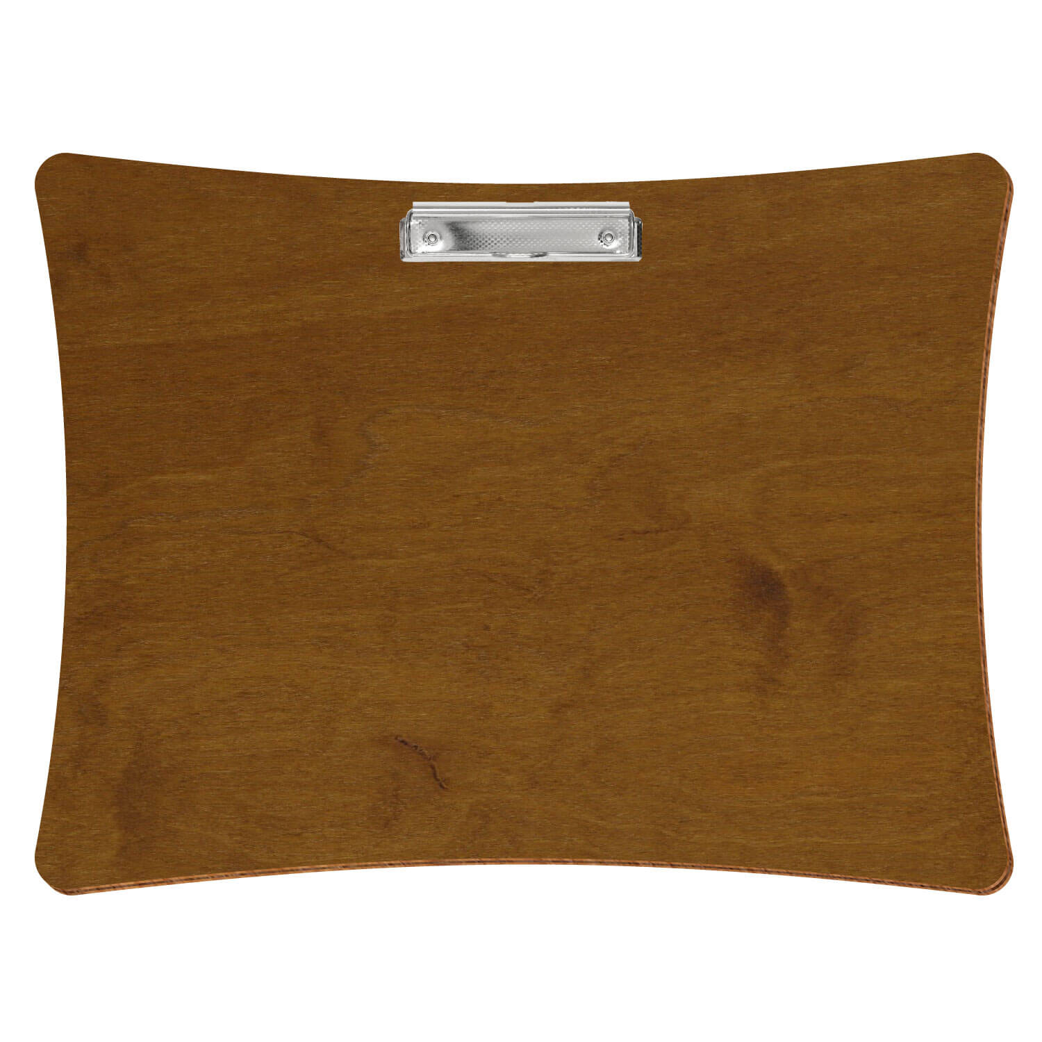 Bütic Holz-Klemmbrett konkav -Farbe Teak- A3 querkant mit carbon-silberner Bügelklemme