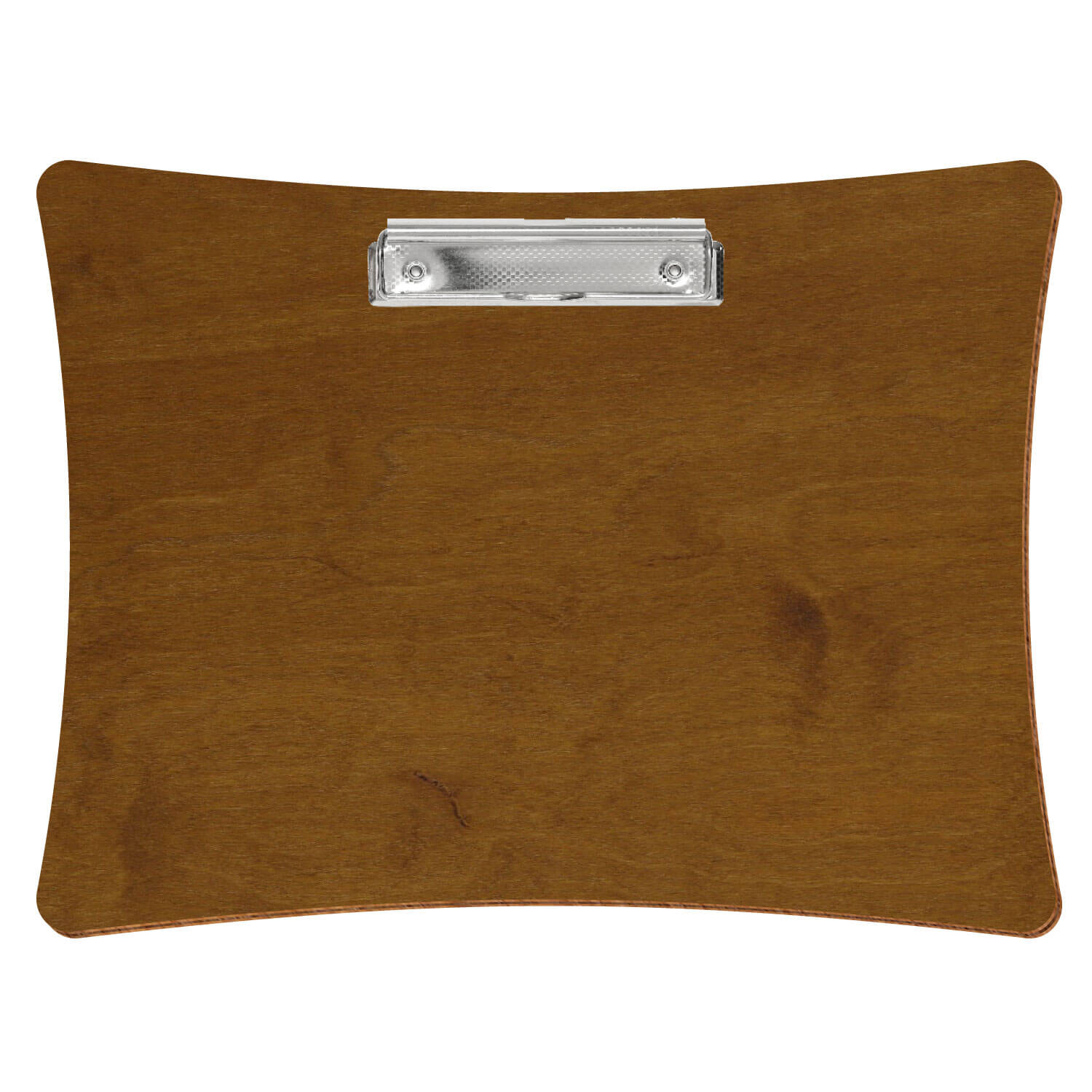Bütic Holz-Klemmbrett konkav -Farbe Teak- A4 querkant mit carbon-silberner Bügelklemme