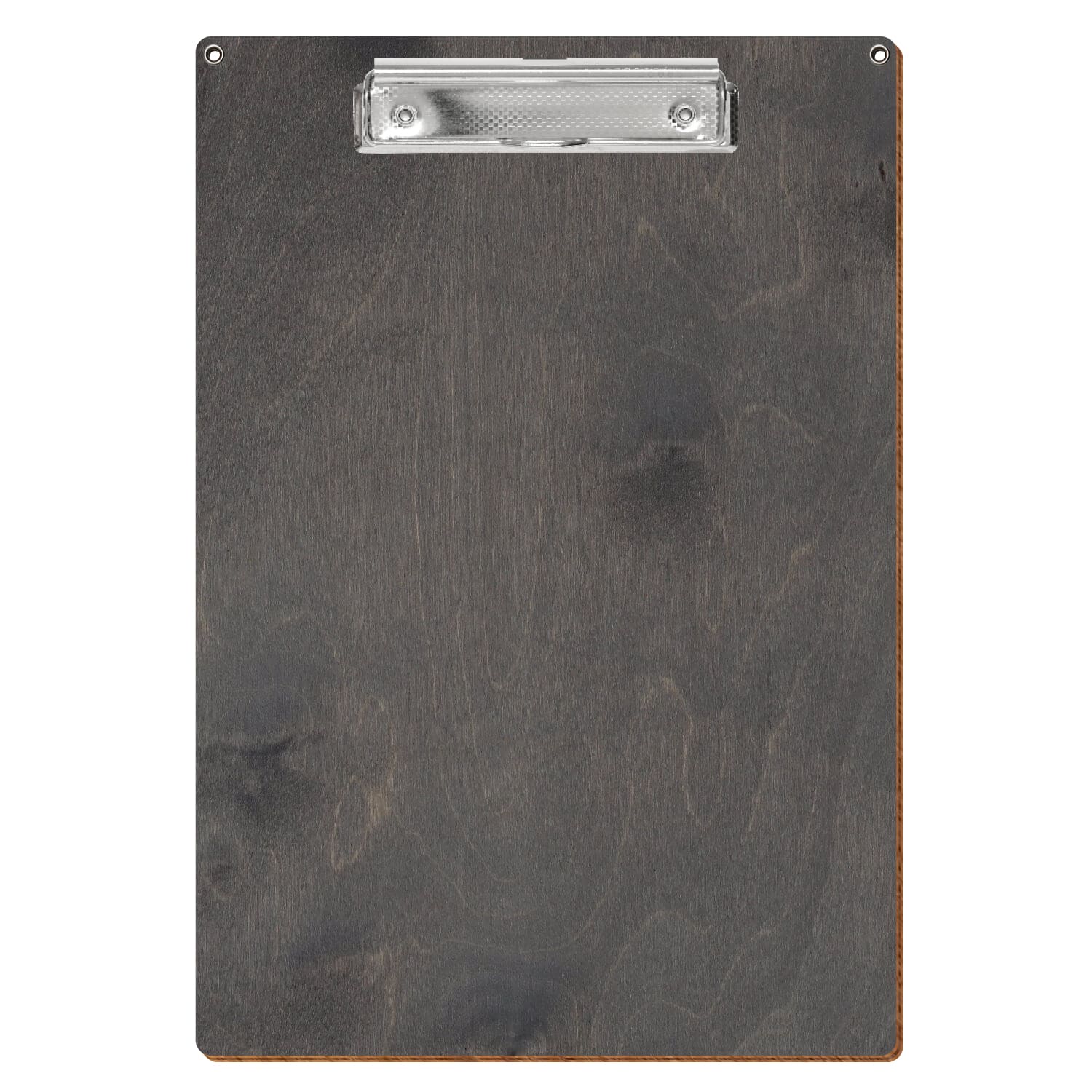 Klemmbrett Standardform Grau mit 2 Ösen A4 hochkant Bügelklemme silber carbon