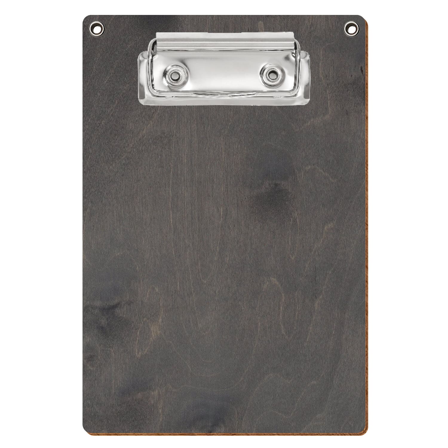 Klemmbrett Standardform Grau mit 2 Ösen A6 hochkant Bügelklemme silber