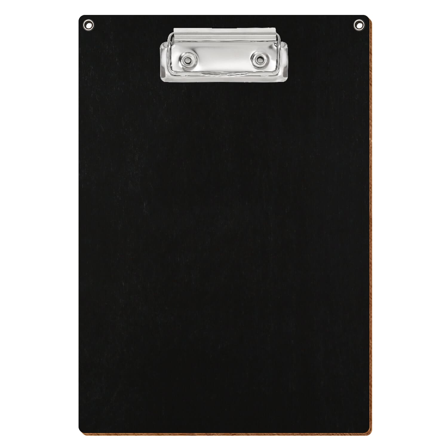 Klemmbrett Standardform Schwarz mit 2 Ösen A5 hochkant Bügelklemme silber