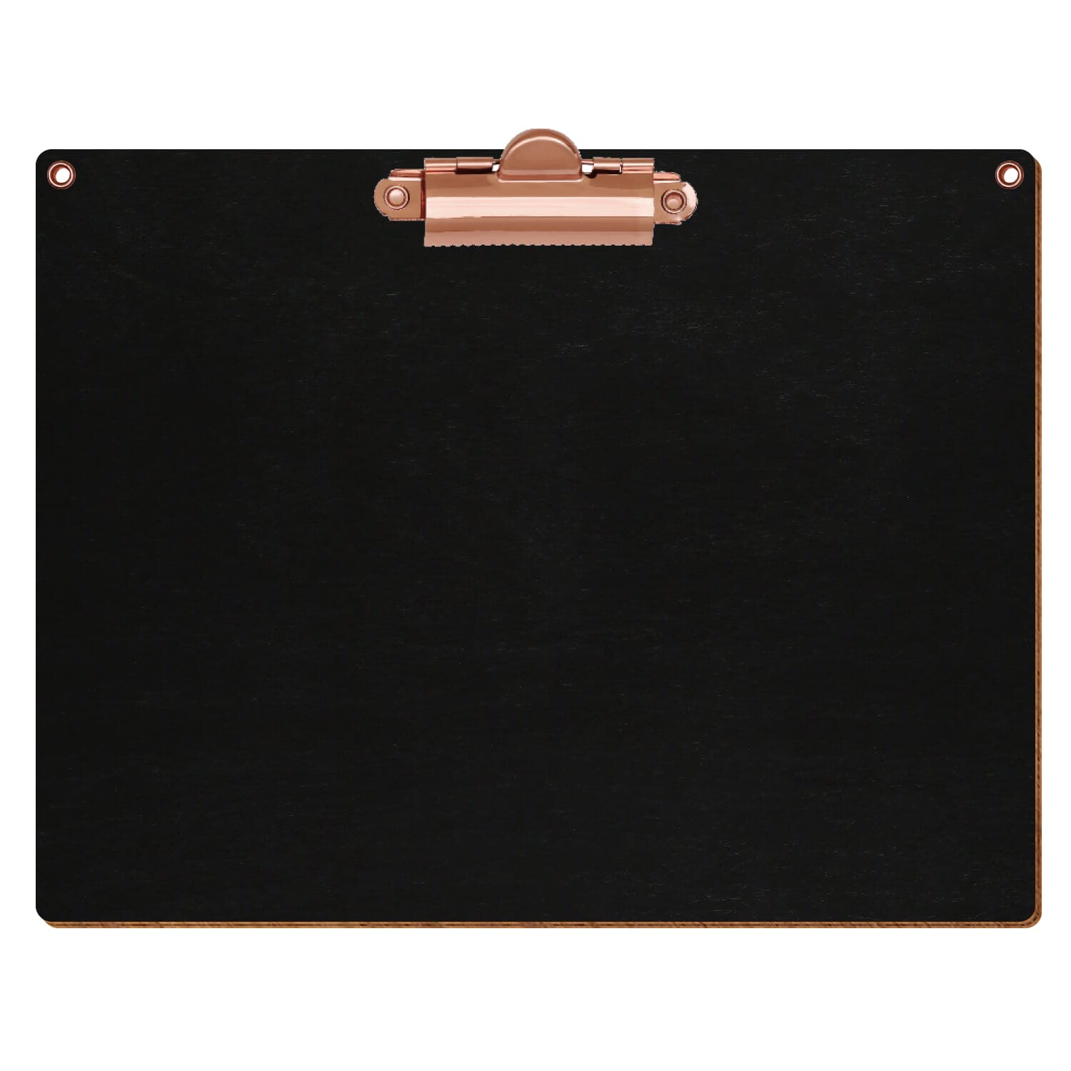 Klemmbrett Standardform Schwarz mit 2 Ösen A5 querkant Zahnklemme roségold