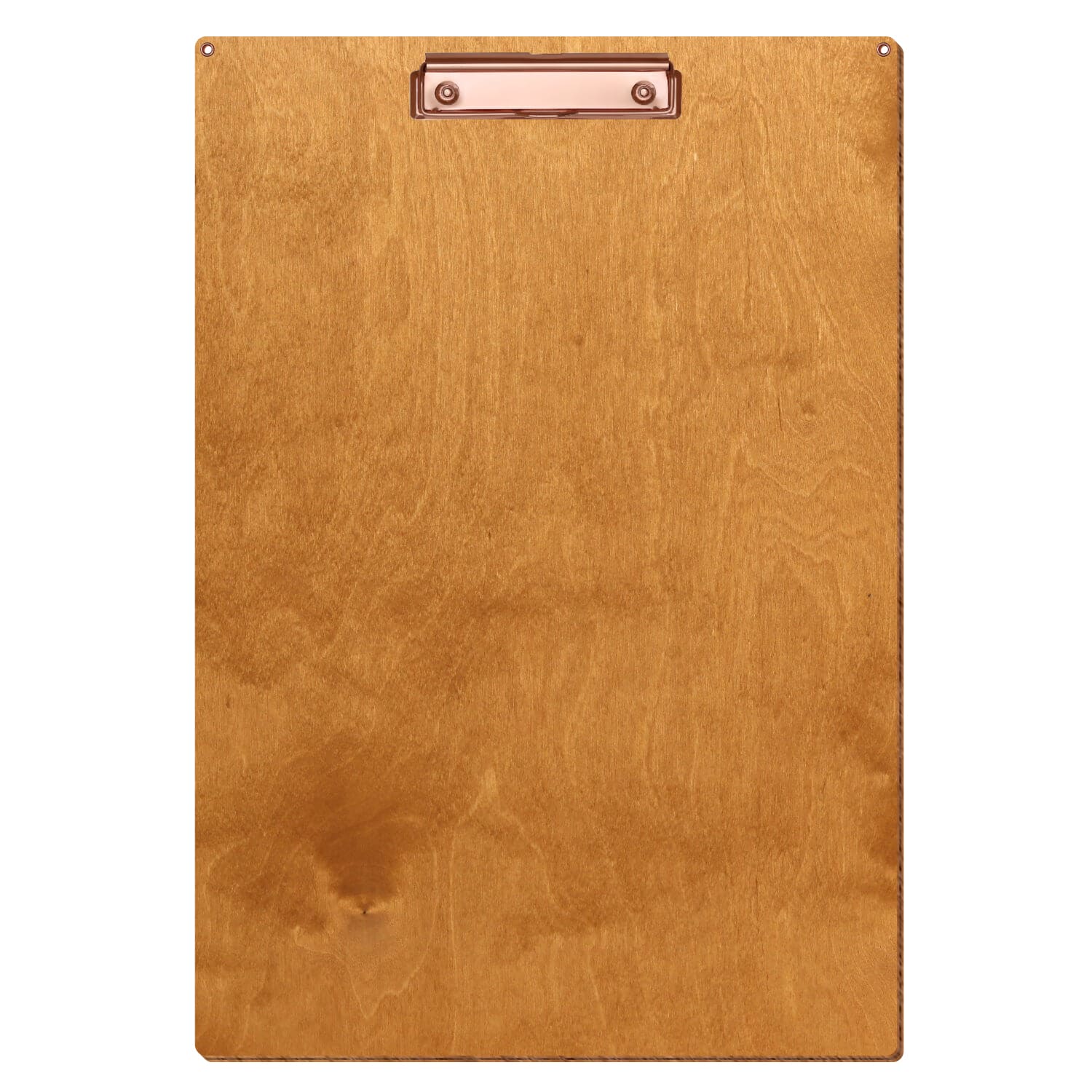 Klemmbrett Standardform Birnbaum mit 2 Ösen A3 hochkant Bügelklemme roségold