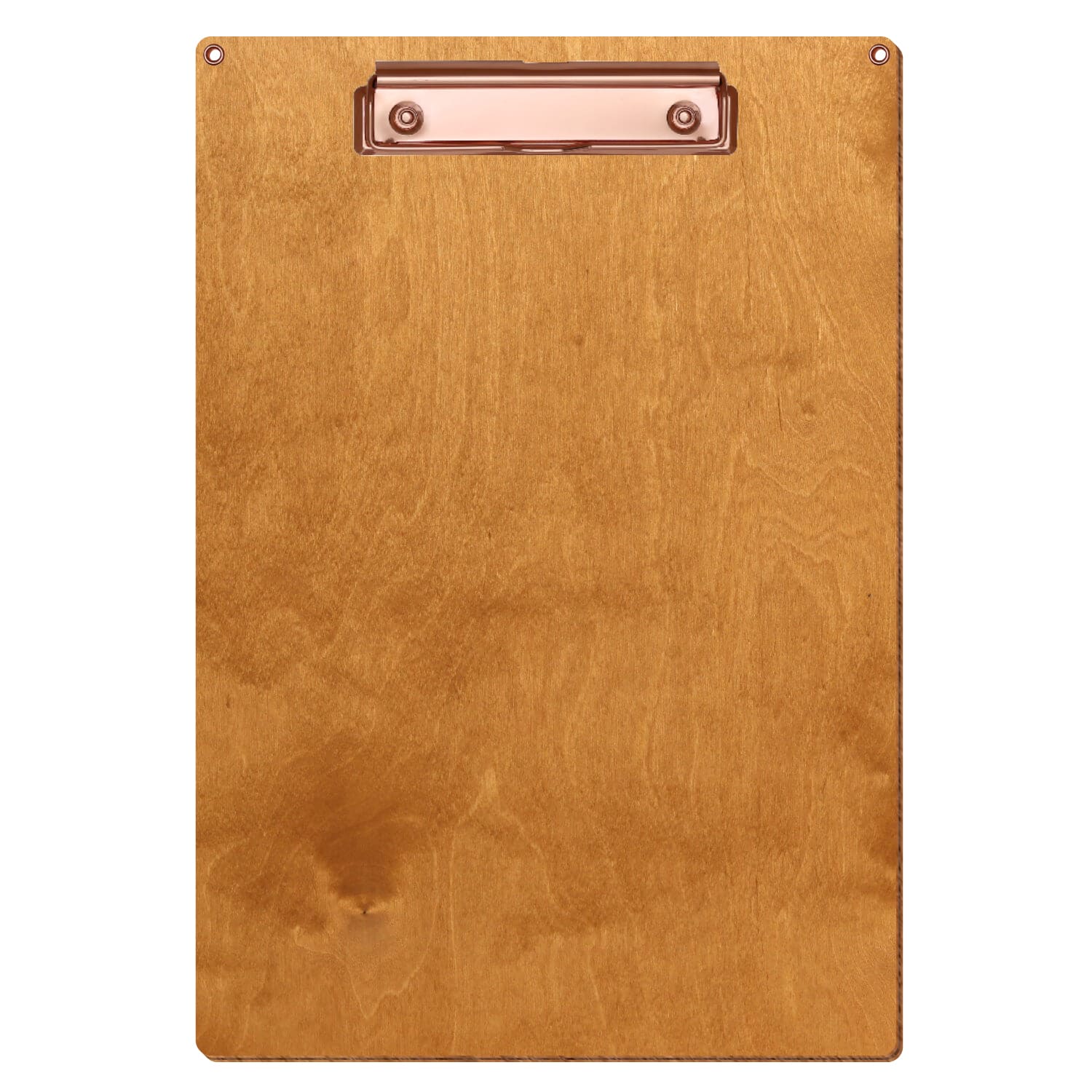 Klemmbrett Standardform Birnbaum mit 2 Ösen A4 hochkant Bügelklemme roségold