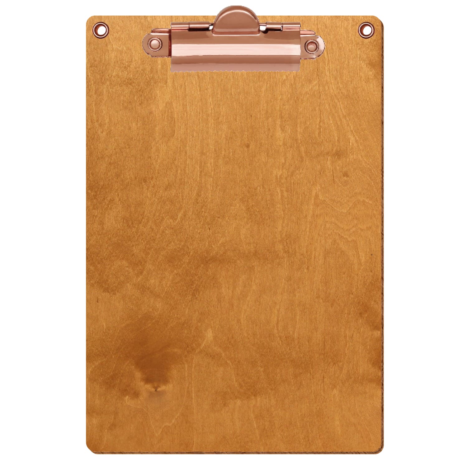 Klemmbrett Standardform Birnbaum mit 2 Ösen A6 hochkant Zahnklemme roségold