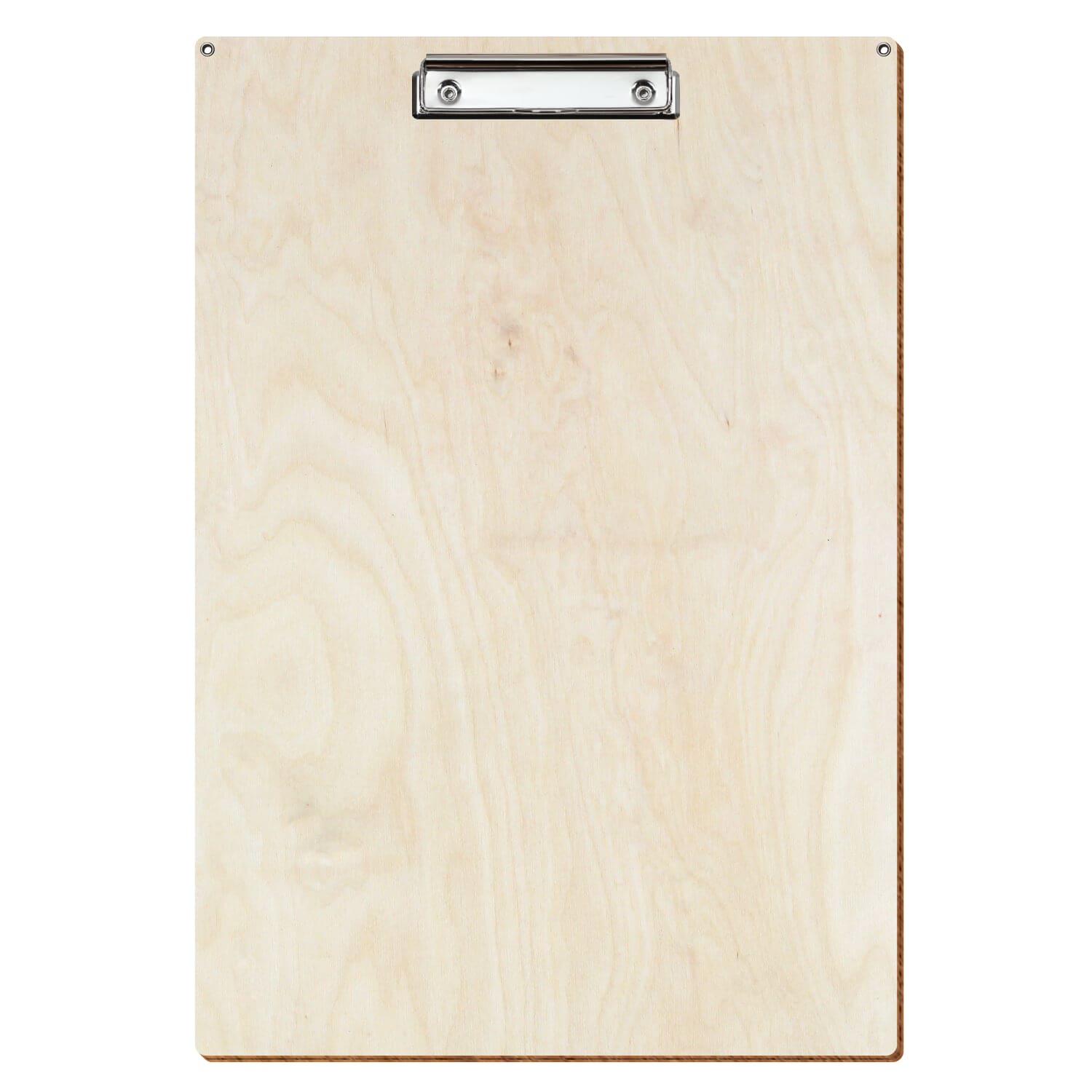 Klemmbrett Standardform Birke natur mit 2 Ösen A3 hochkant Bügelklemme silber