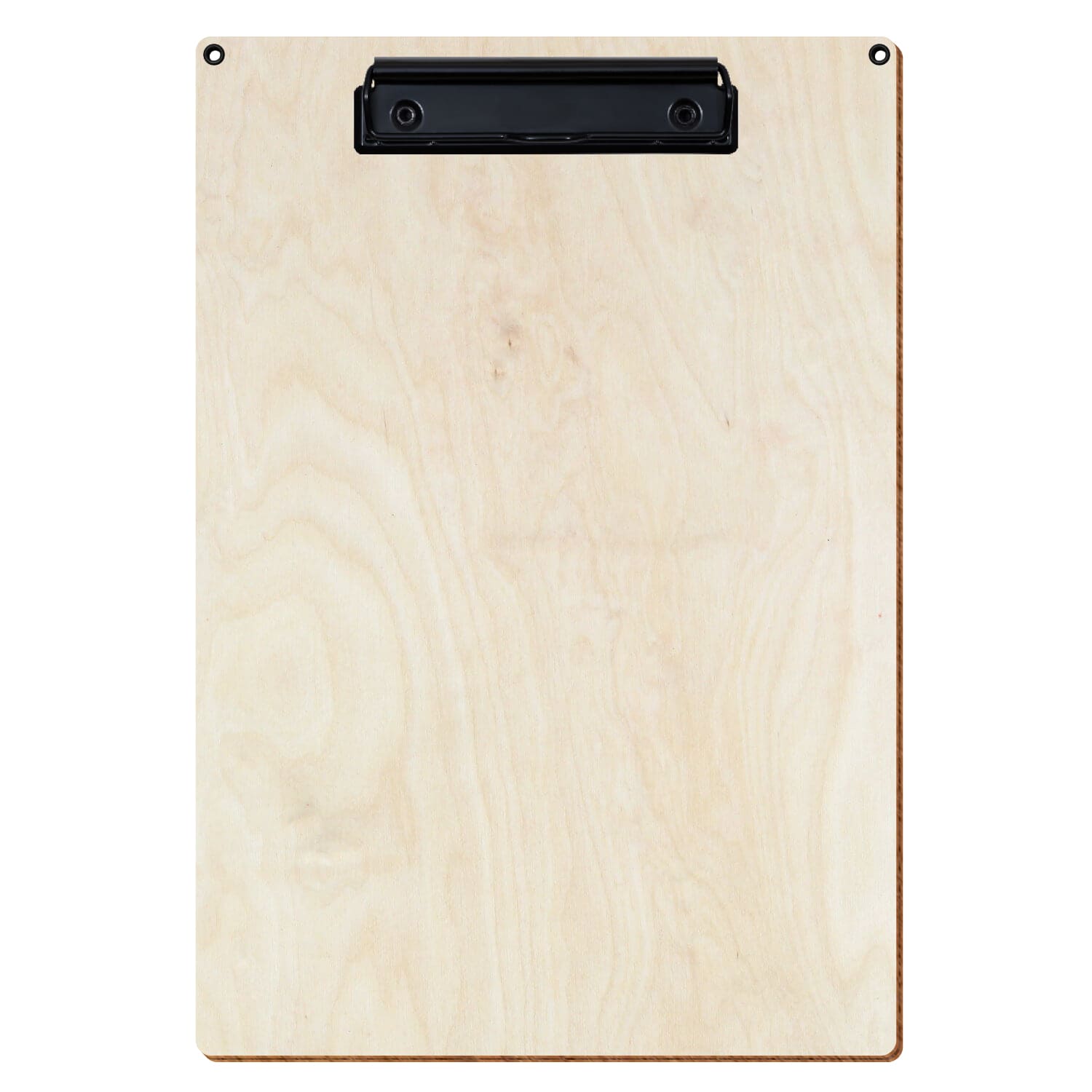 Klemmbrett Standardform Birke natur mit 2 Ösen A4 hochkant Bügelklemme schwarz