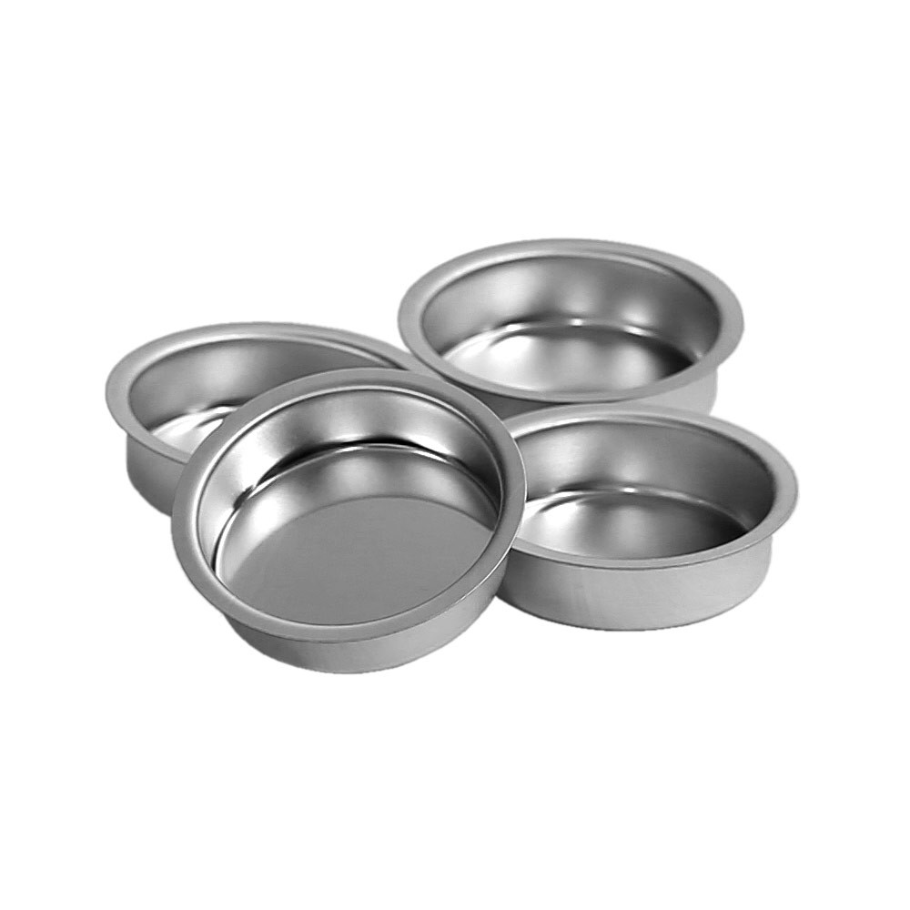 Teelichthalter silbern 41mm flach - 4er Set