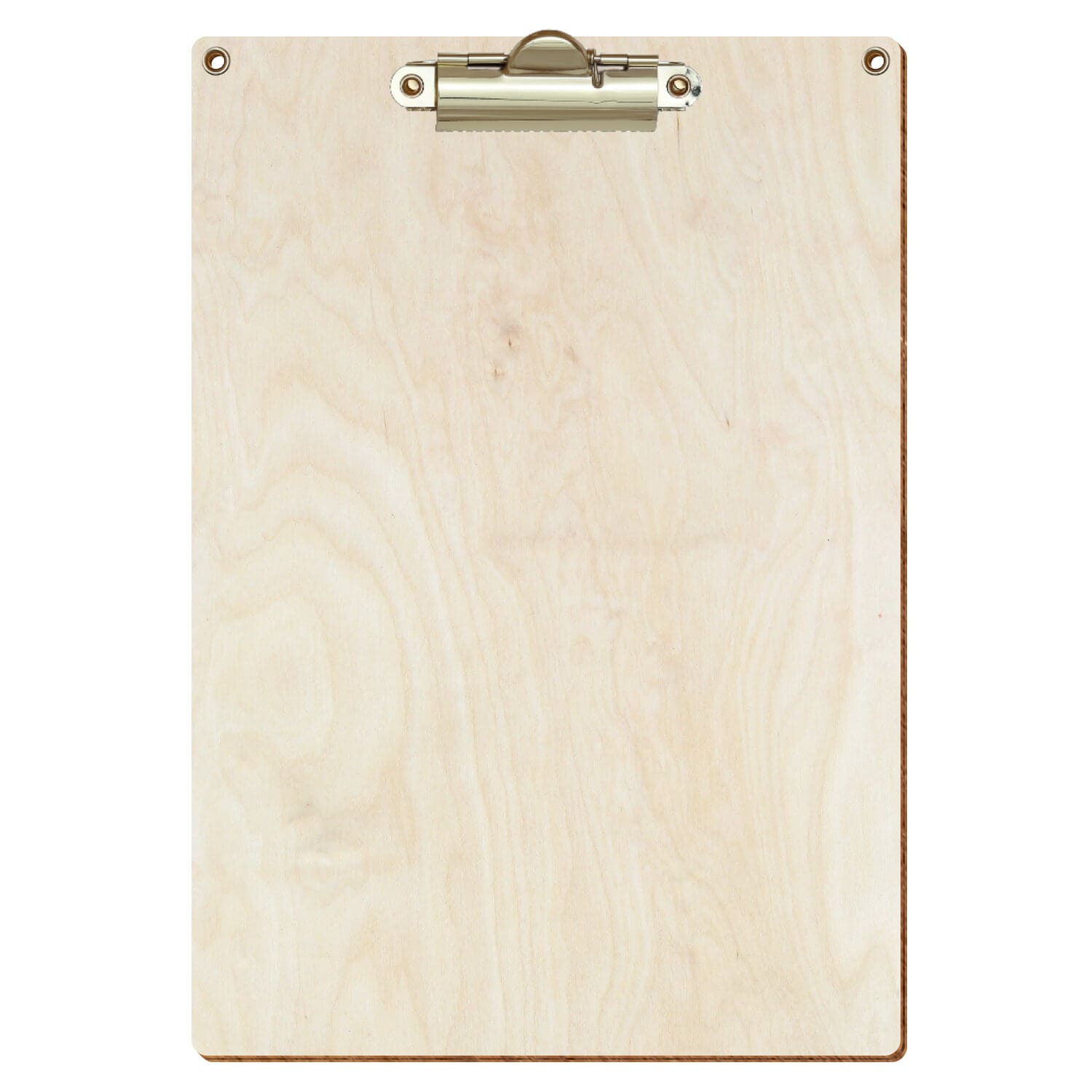 Klemmbrett Standardform Birke natur mit 2 Ösen A5 hochkant Zahnklemme gold