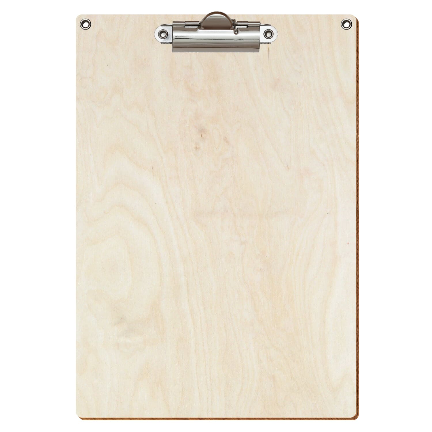 Klemmbrett Standardform Birke natur mit 2 Ösen A5 hochkant Zahnklemme silber