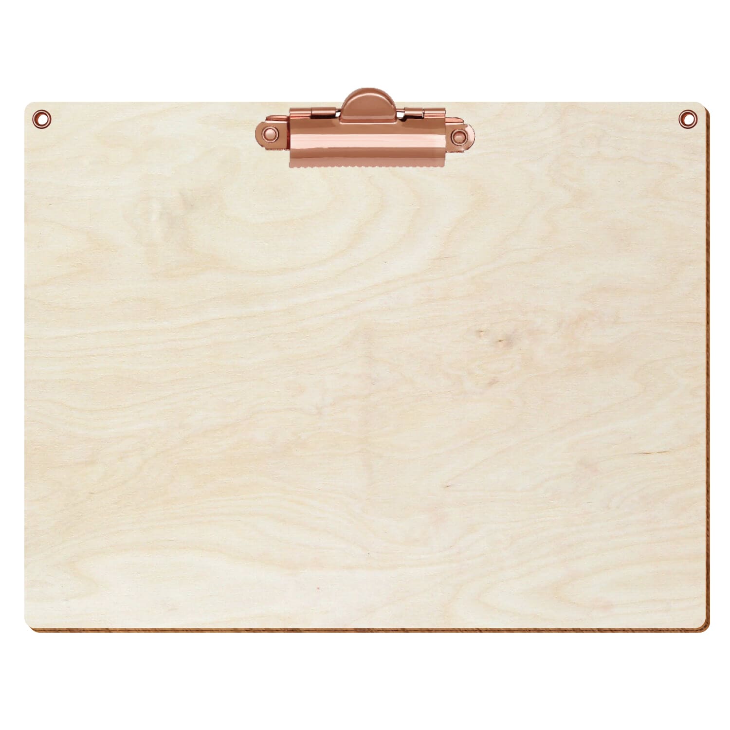 Klemmbrett Standardform Birke natur mit 2 Ösen A5 querkant Zahnklemme roségold