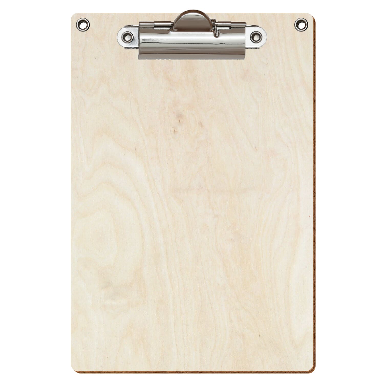 Klemmbrett Standardform Birke natur mit 2 Ösen A6 hochkant Zahnklemme silber