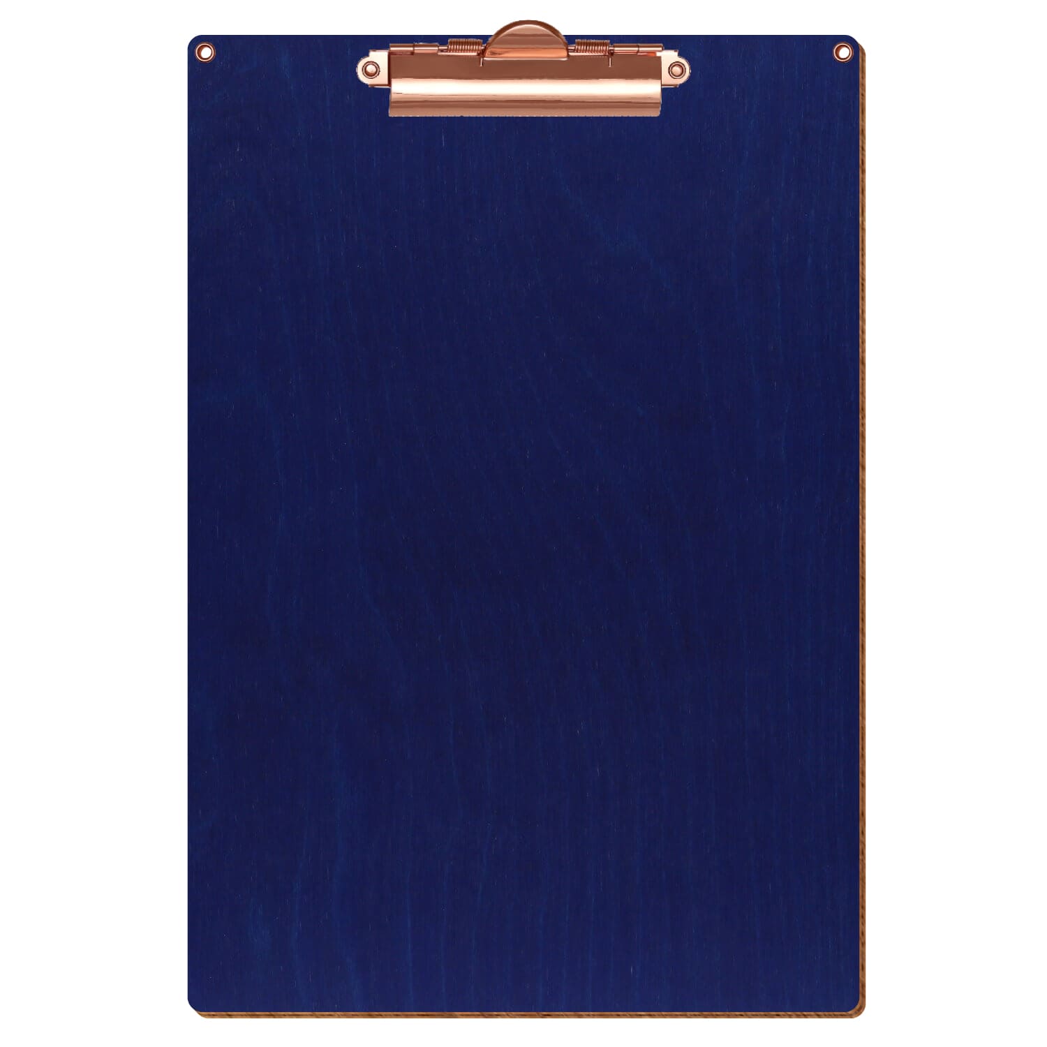 Klemmbrett Standardform Dunkelblau mit 2 Ösen A4 hochkant Zahnklemme roségold