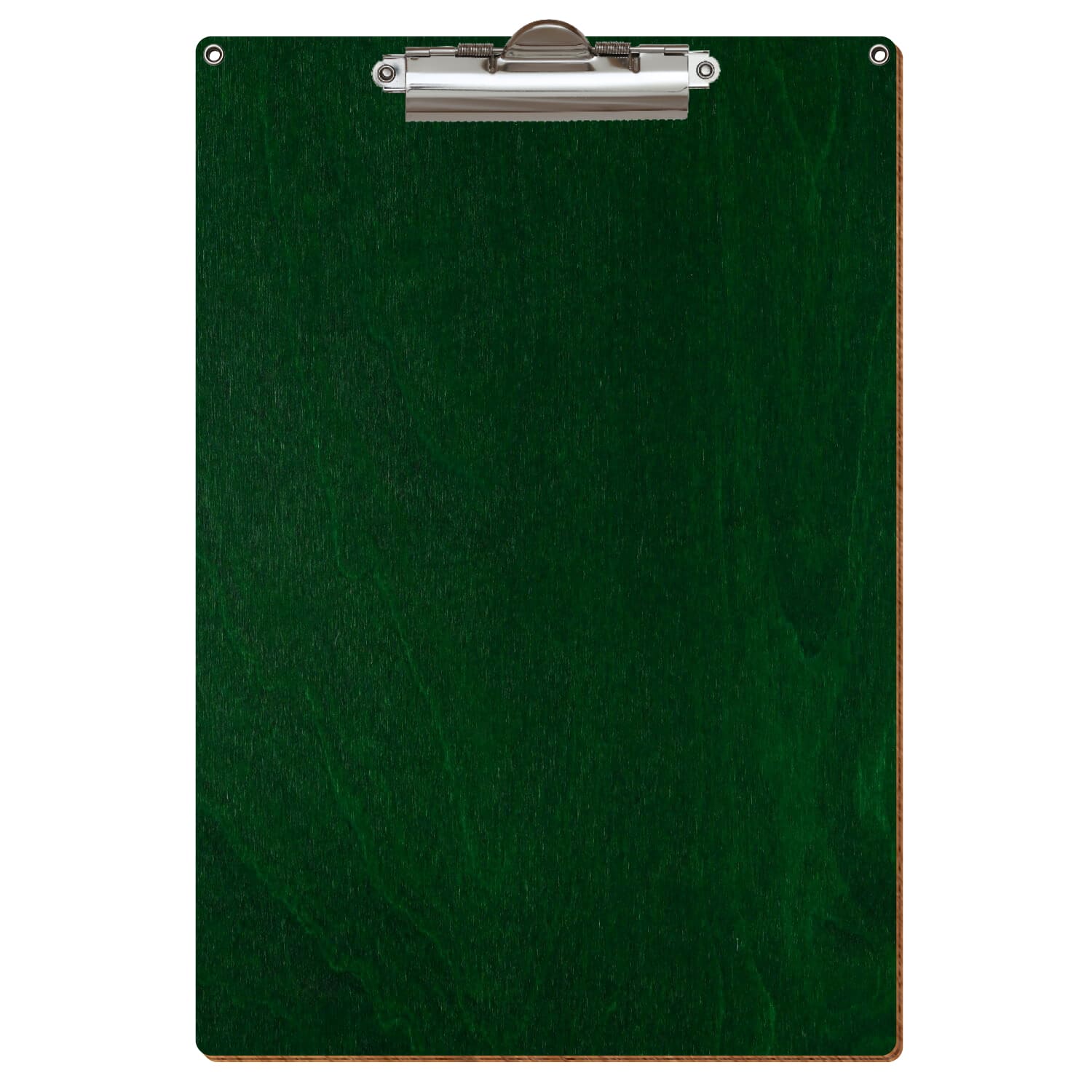 Klemmbrett Standardform Dunkelgrün mit 2 Ösen A4 hochkant Zahnklemme silber