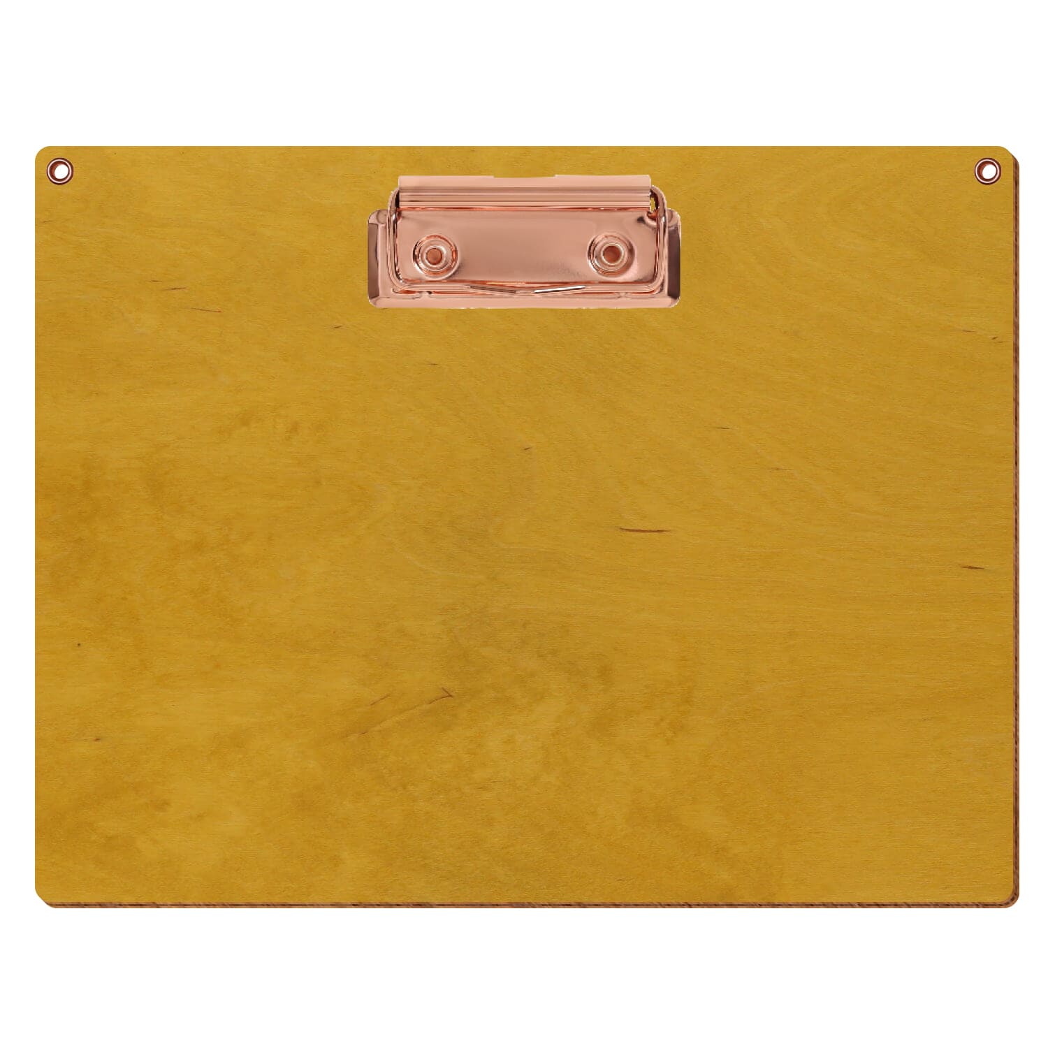 Klemmbrett Standardform Eiche hell mit 2 Ösen A5 querkant Bügelklemme roségold