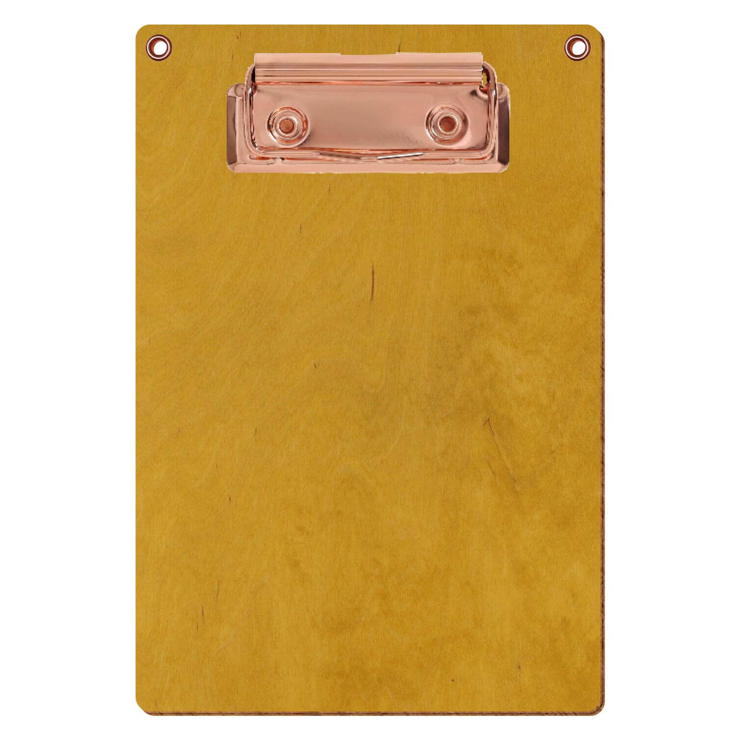 Klemmbrett Standardform Eiche hell mit 2 Ösen A6 hochkant Bügelklemme roségold