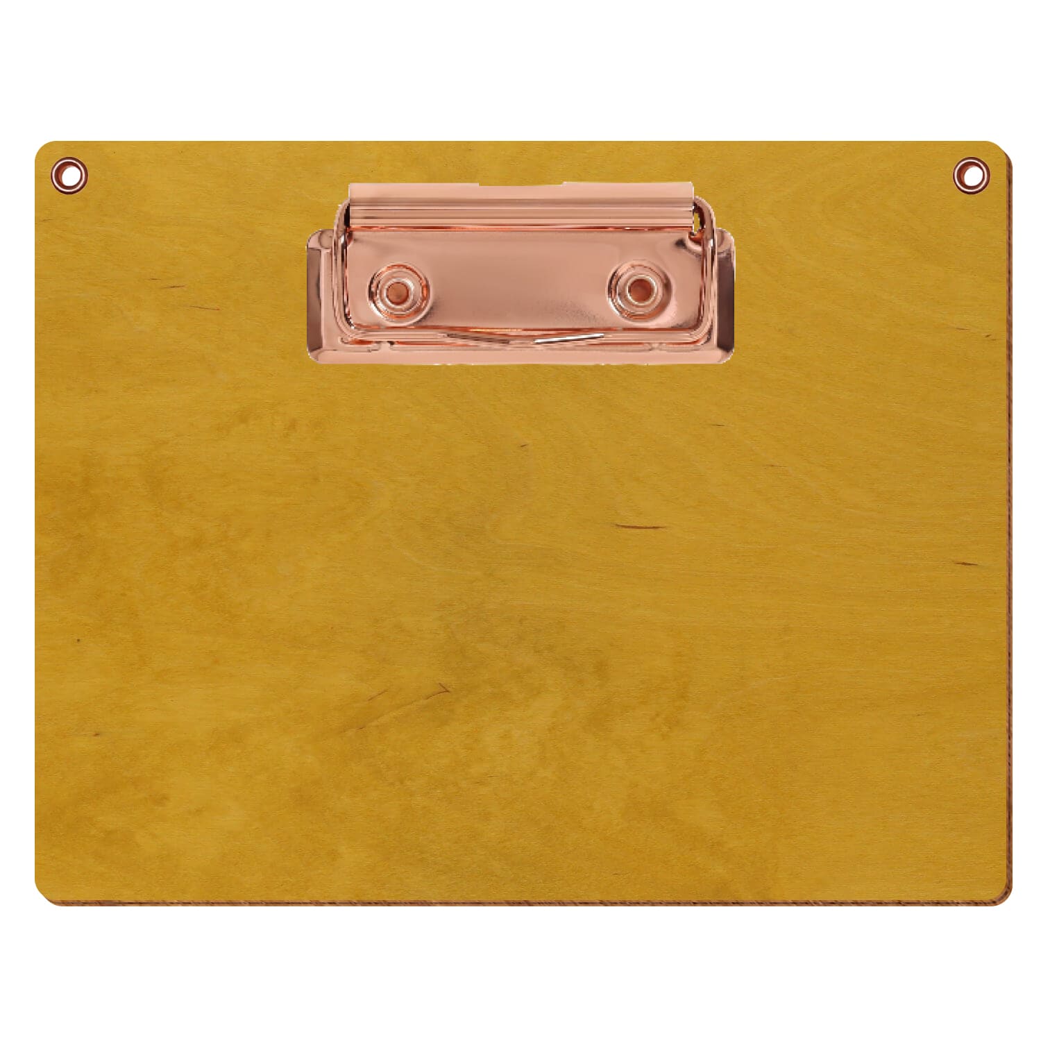 Klemmbrett Standardform Eiche hell mit 2 Ösen A6 querkant Bügelklemme roségold