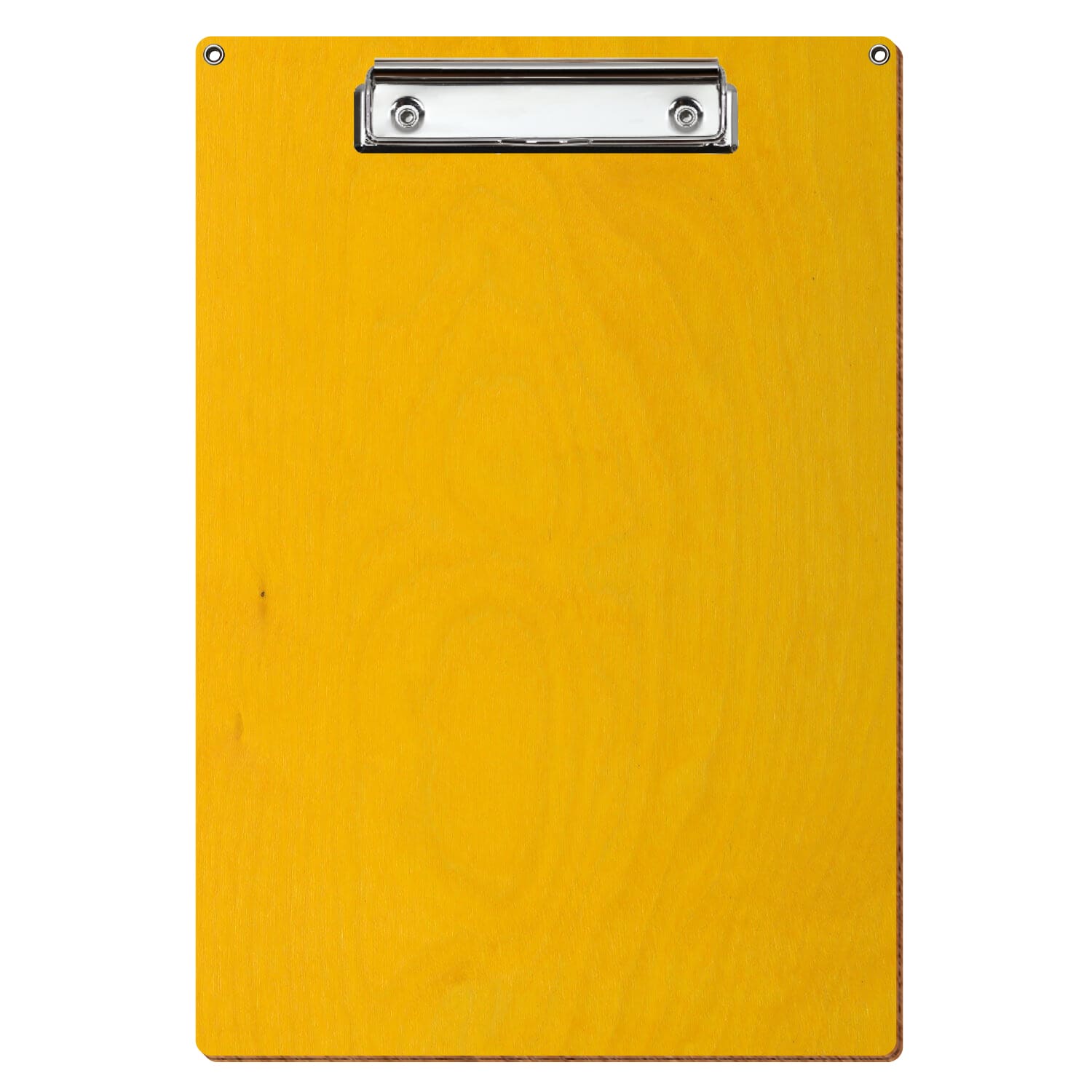 Klemmbrett Standardform Gelb mit 2 Ösen A4 hochkant Bügelklemme silber
