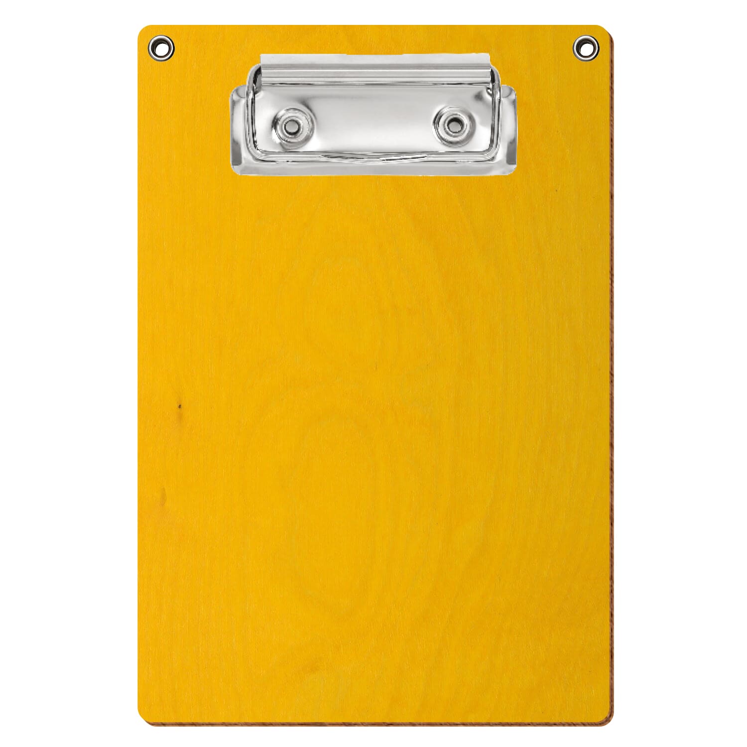 Klemmbrett Standardform Gelb mit 2 Ösen A6 hochkant Bügelklemme silber