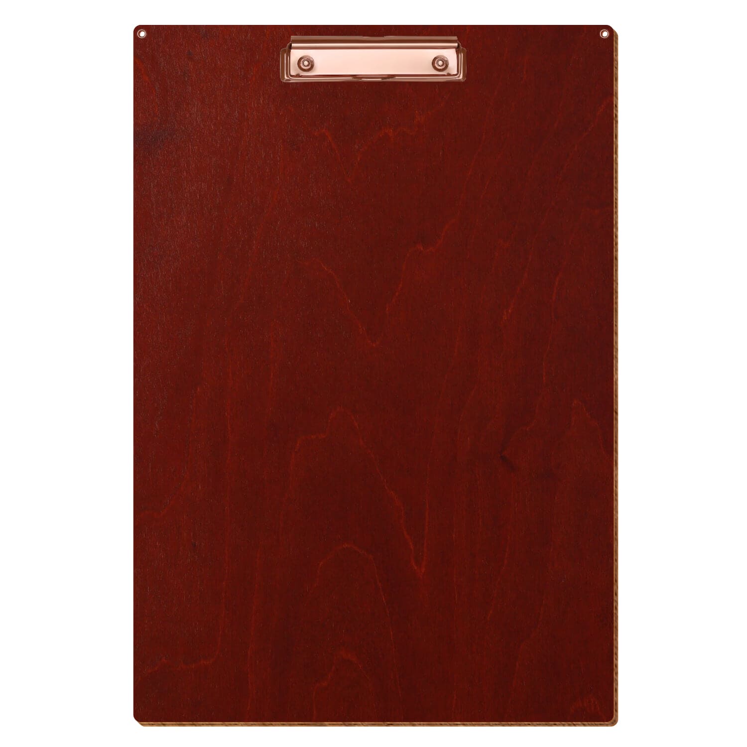 Klemmbrett Standardform Kirschbaum mit 2 Ösen A3 hochkant Bügelklemme roségold