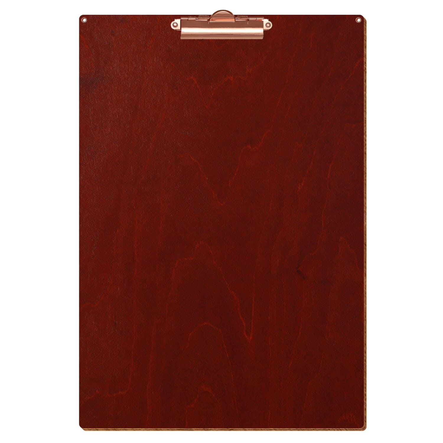 Klemmbrett Standardform Kirschbaum mit 2 Ösen A3 hochkant Zahnklemme roségold