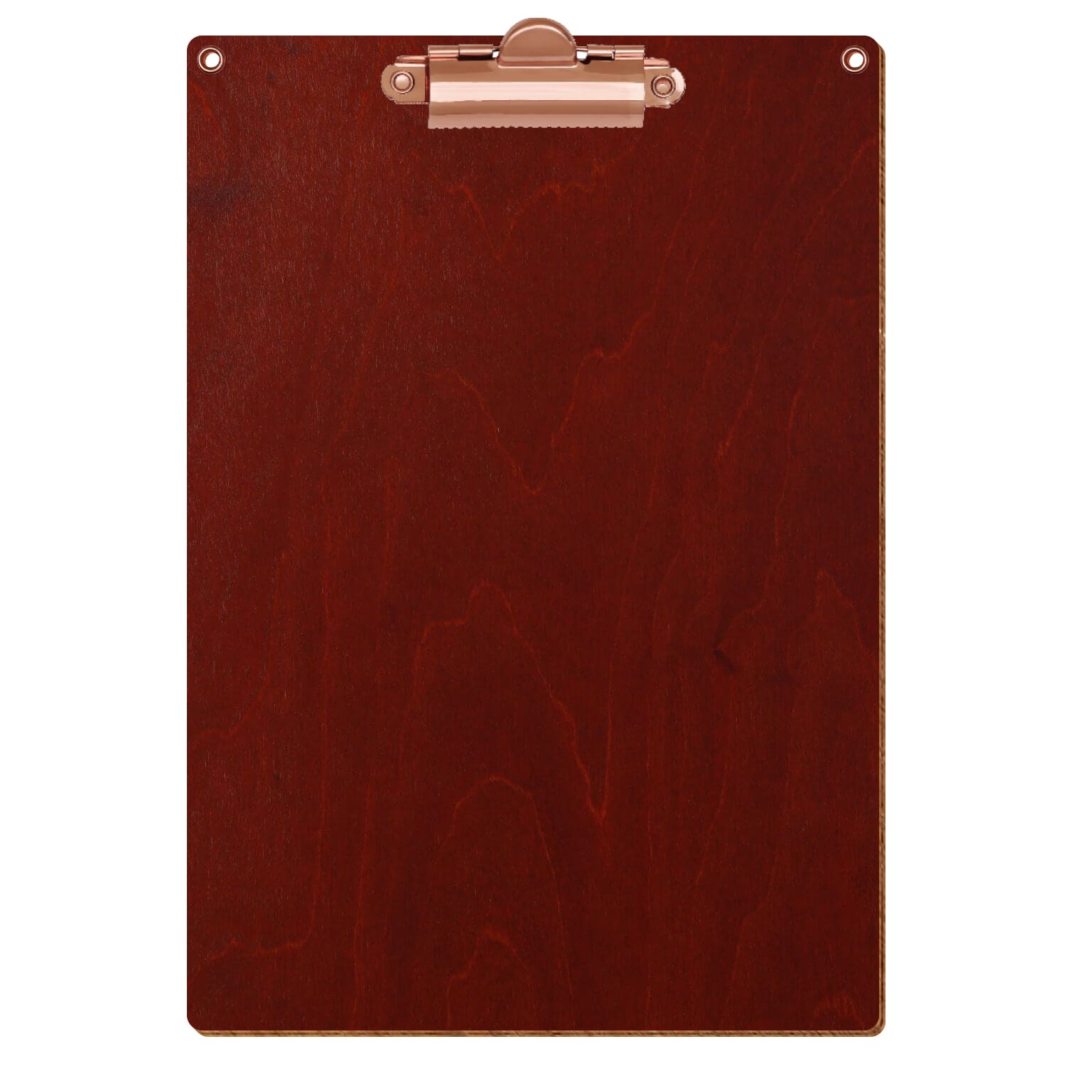 Klemmbrett Standardform Kirschbaum mit 2 Ösen A5 hochkant Zahnklemme roségold