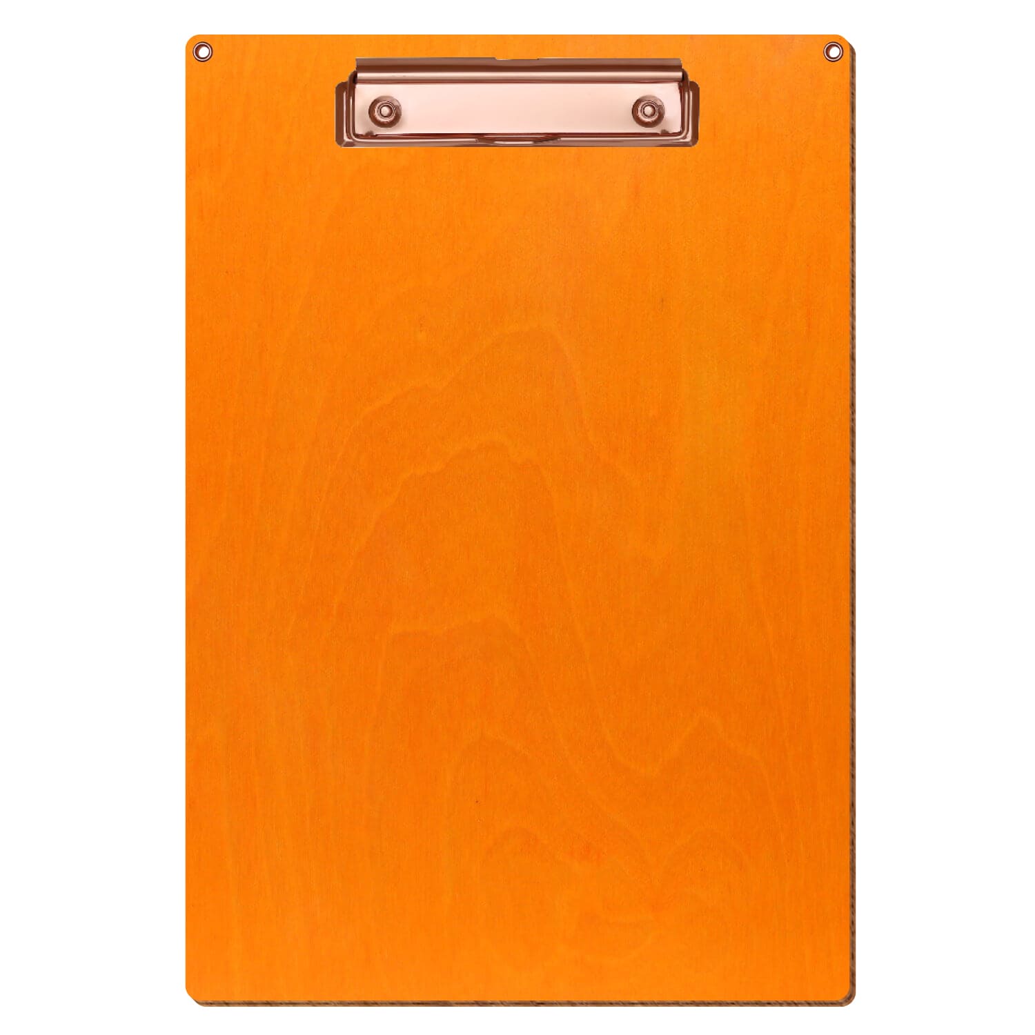 Klemmbrett Standardform Orange mit 2 Ösen A4 hochkant Bügelklemme roségold