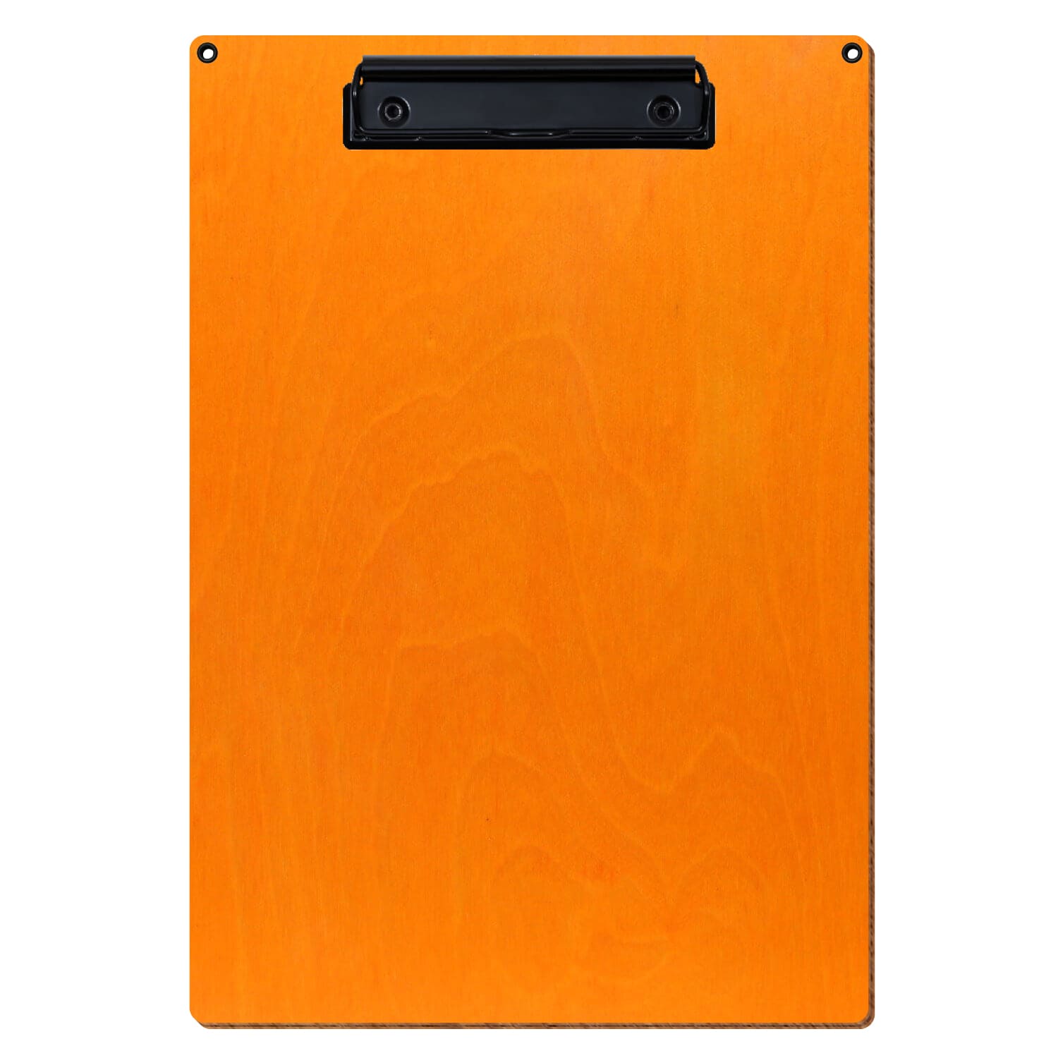 Klemmbrett Standardform Orange mit 2 Ösen A4 hochkant Bügelklemme schwarz