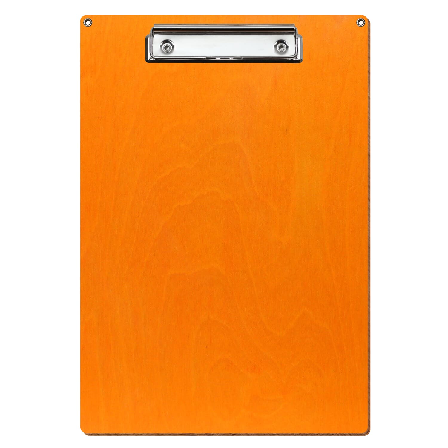 Klemmbrett Standardform Orange mit 2 Ösen A4 hochkant Bügelklemme silber