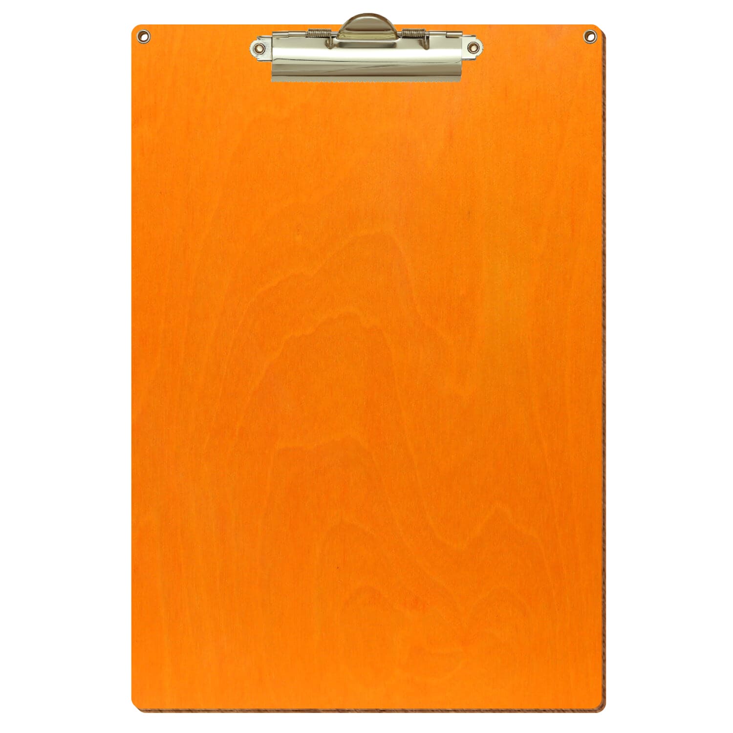 Klemmbrett Standardform Orange mit 2 Ösen A4 hochkant Zahnklemme gold