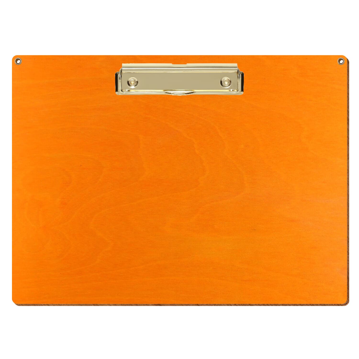 Klemmbrett Standardform Orange mit 2 Ösen A4 querkant Bügelklemme gold