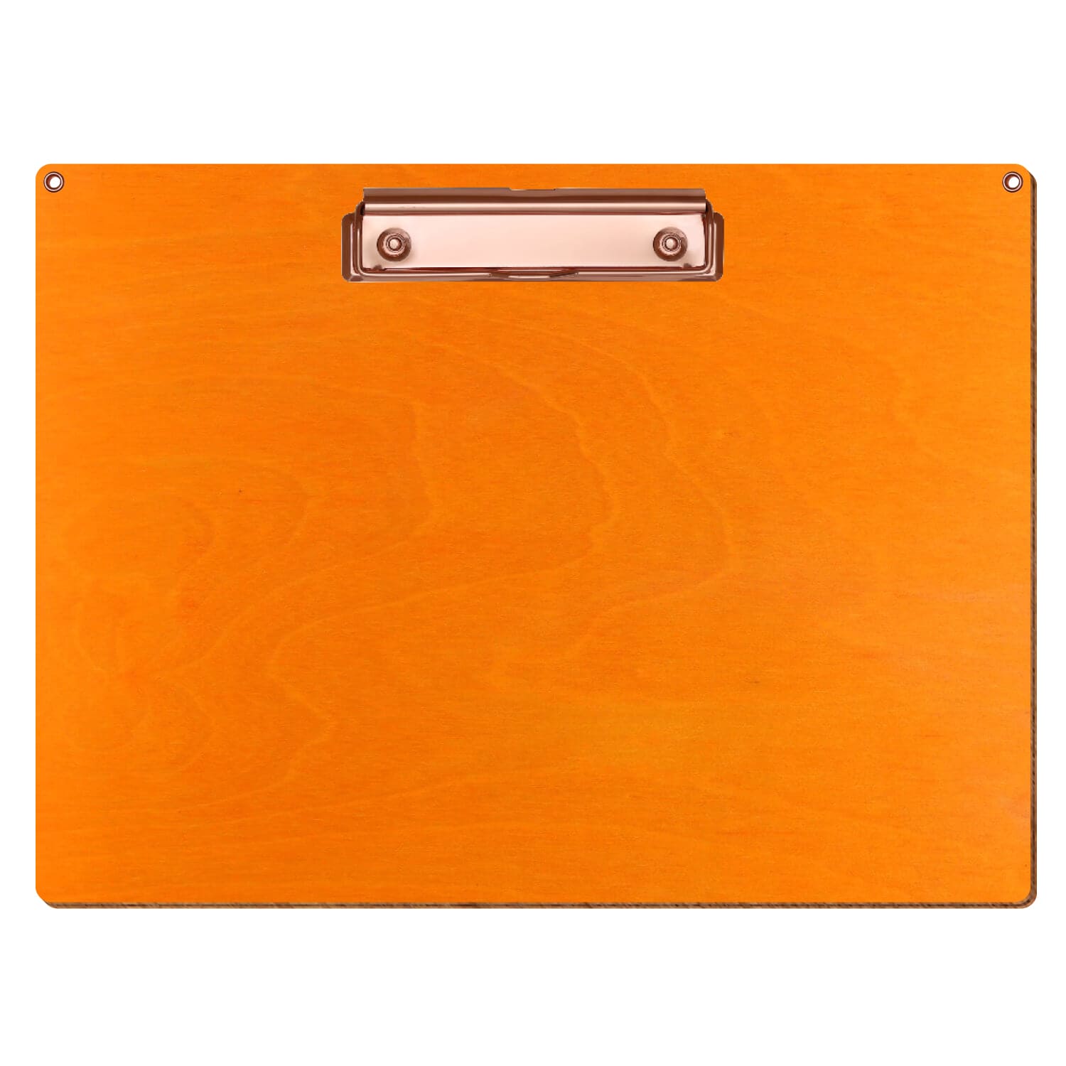 Klemmbrett Standardform Orange mit 2 Ösen A4 querkant Bügelklemme roségold