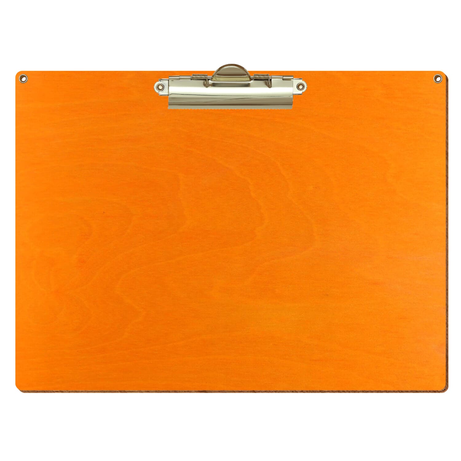Klemmbrett Standardform Orange mit 2 Ösen A4 querkant Zahnklemme gold