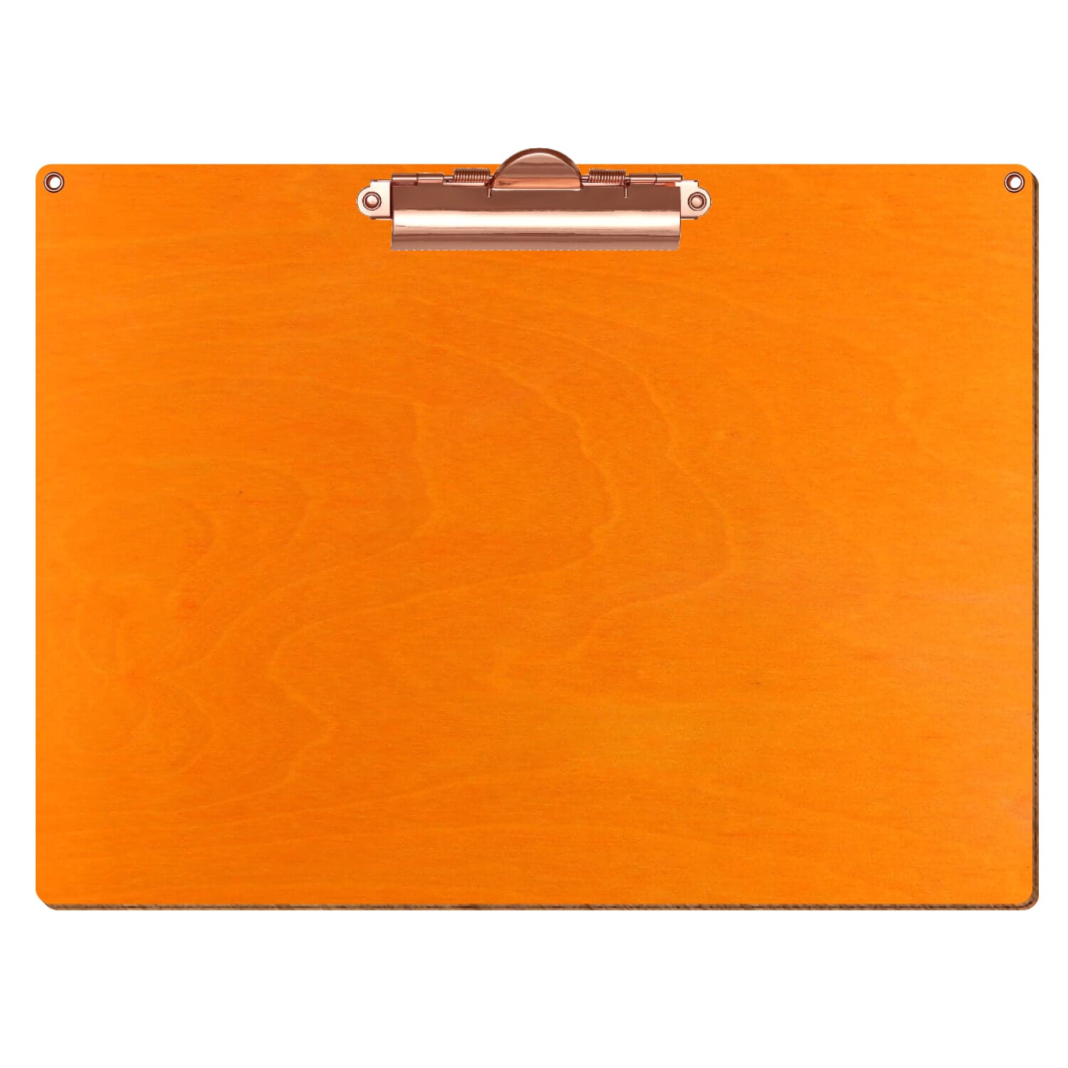 Klemmbrett Standardform Orange mit 2 Ösen A4 querkant Zahnklemme roségold